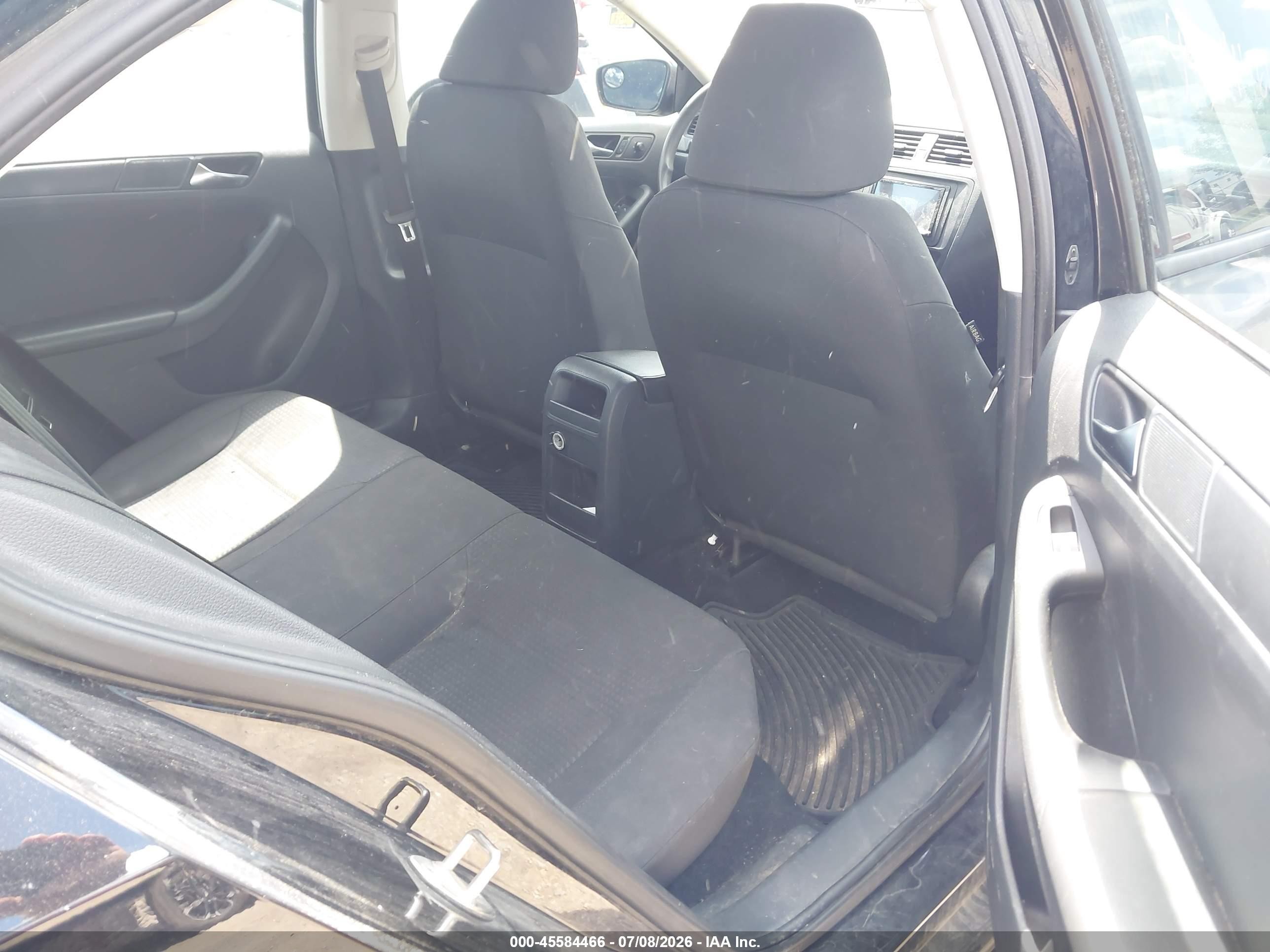 2015 Volkswagen Jetta 2.0l S Black vin: 3VW2K7AJ5FM308335