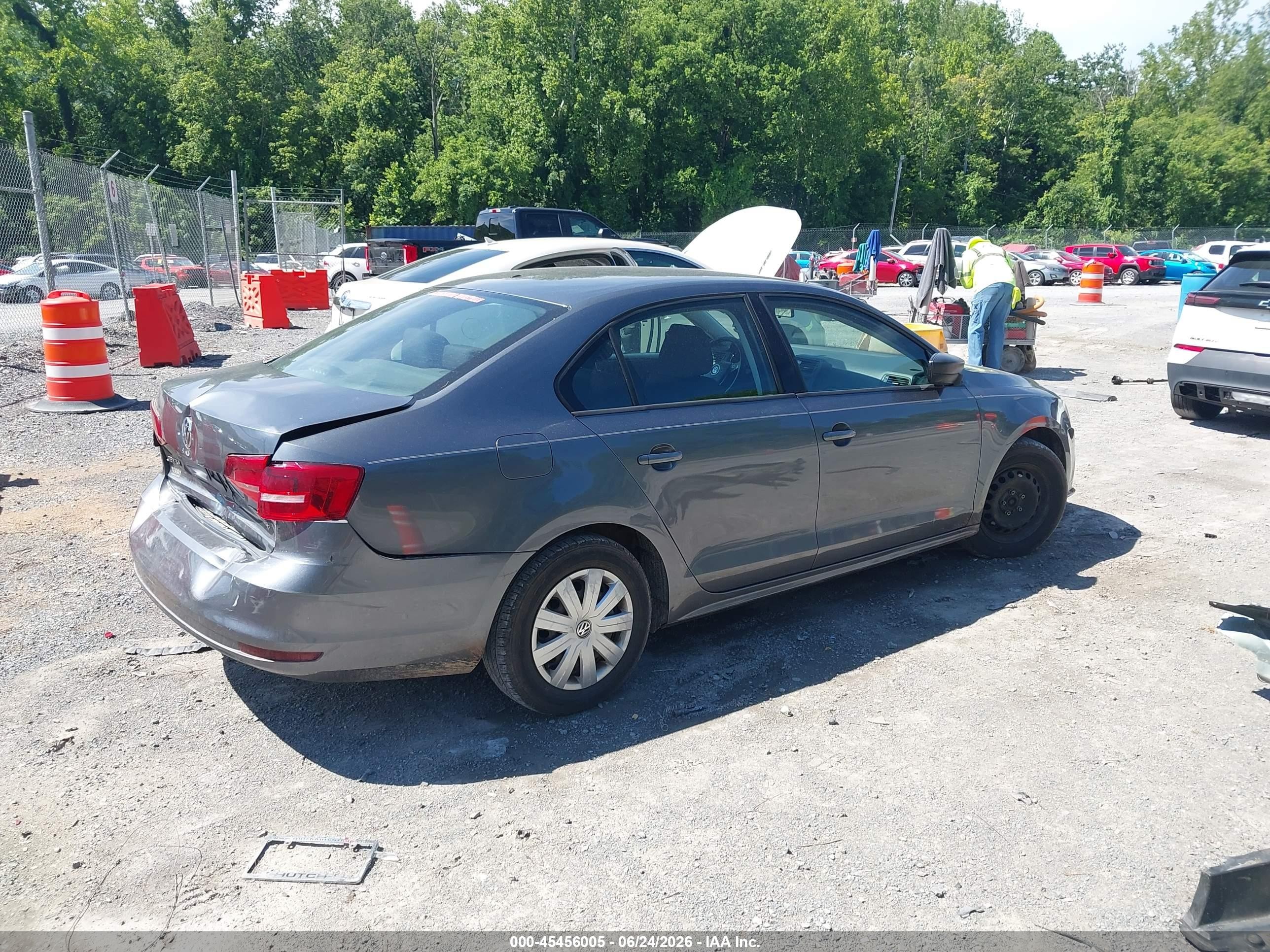 2015 Volkswagen Jetta 2.0l S Gray vin: 3VW2K7AJ5FM320730