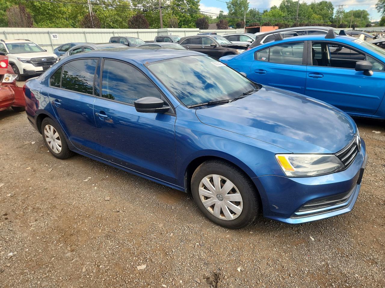 2015 Volkswagen Jetta Base Blue vin: 3VW2K7AJ5FM329461