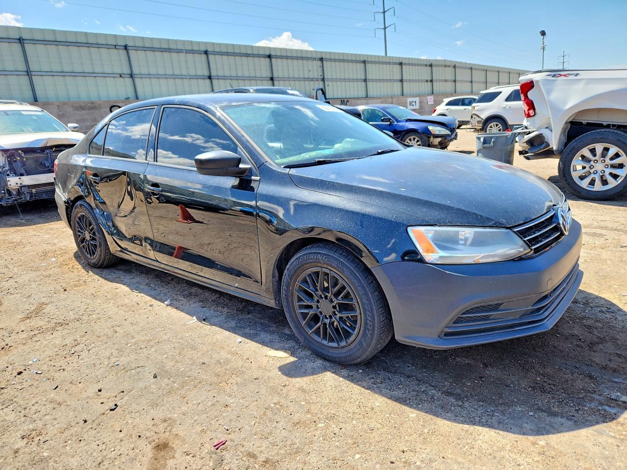 2015 Volkswagen Jetta Base Черный vin: 3VW2K7AJ5FM338385