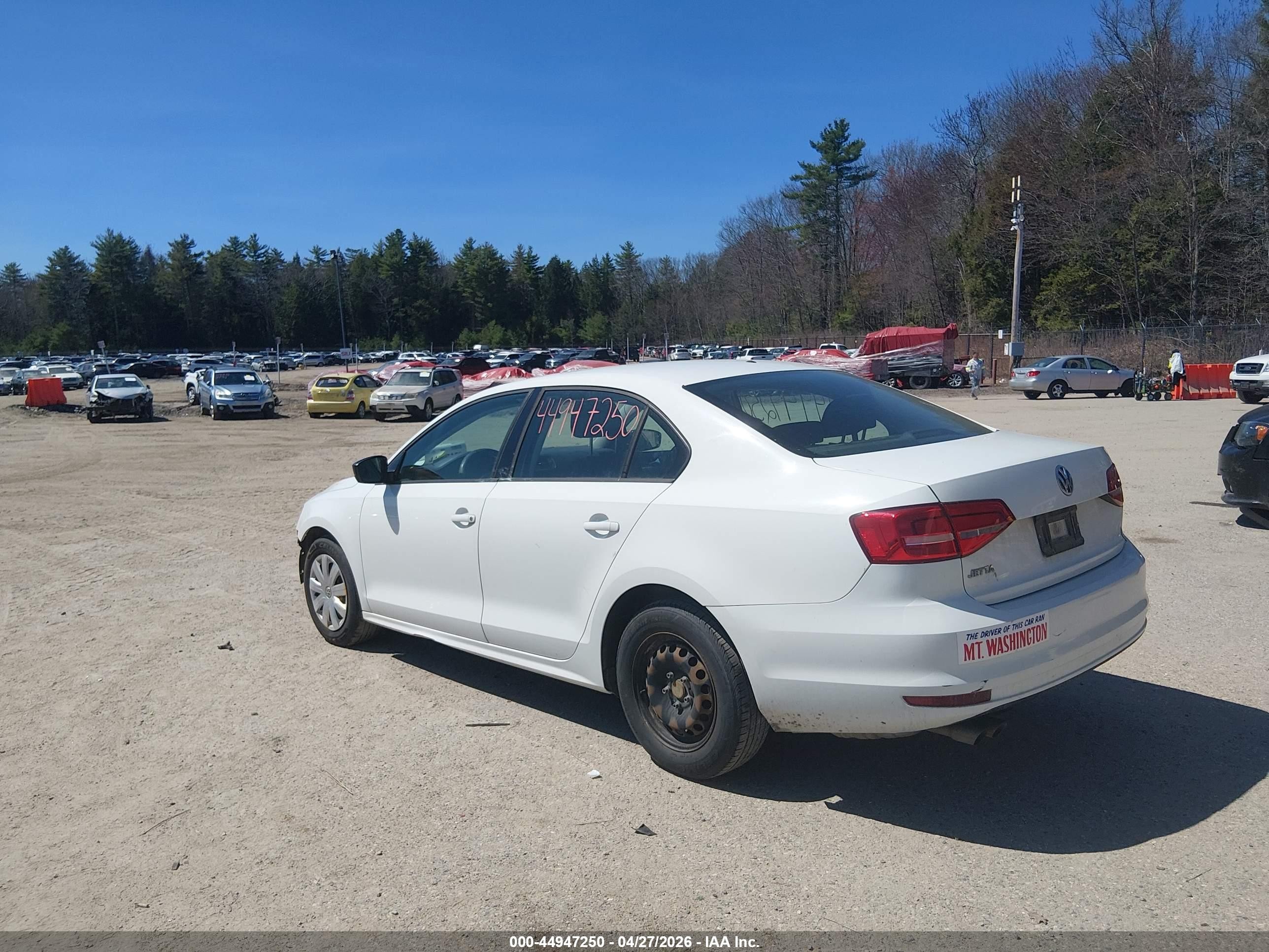 2015 Volkswagen Jetta 2.0l S White vin: 3VW2K7AJ5FM402568