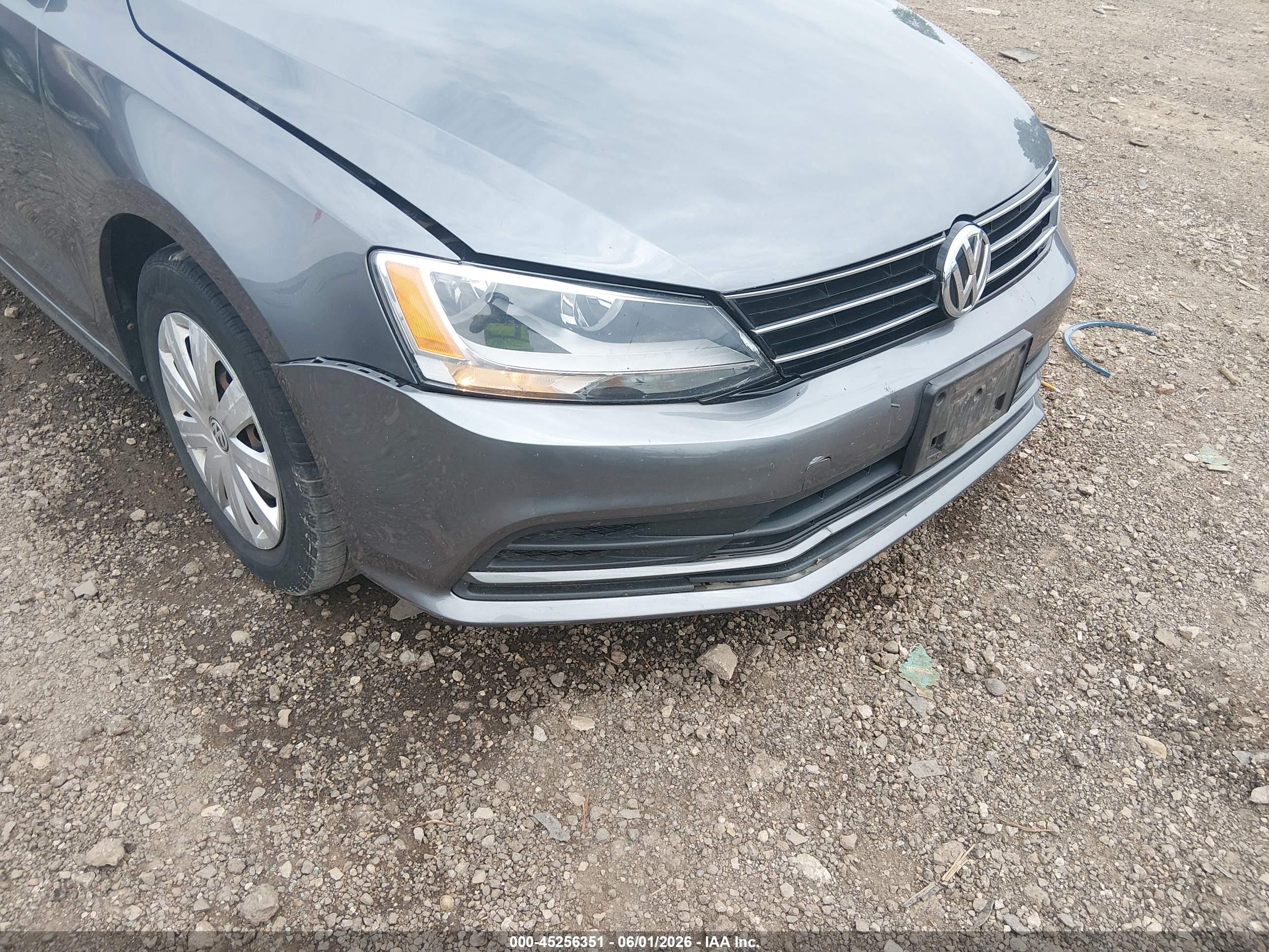 2015 Volkswagen Jetta 2.0l S Gray vin: 3VW2K7AJ5FM412792