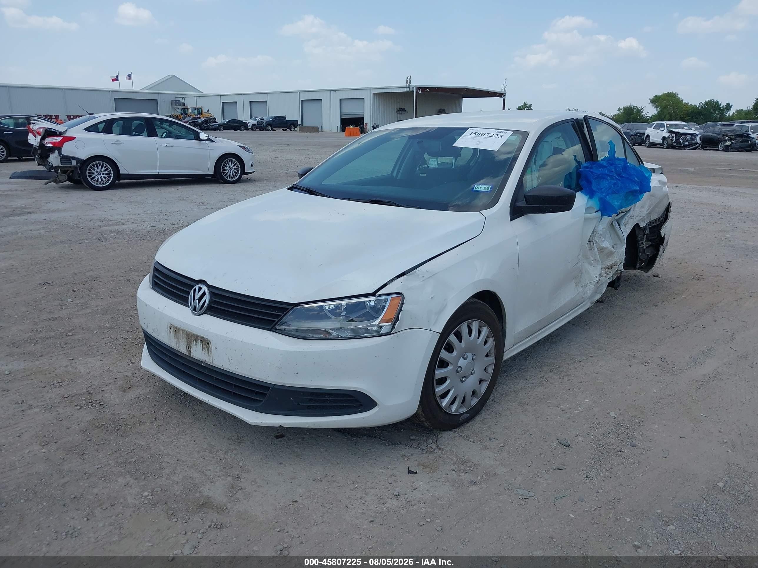 2011 Volkswagen Jetta 2.0l S White vin: 3VW2K7AJ6BM324036