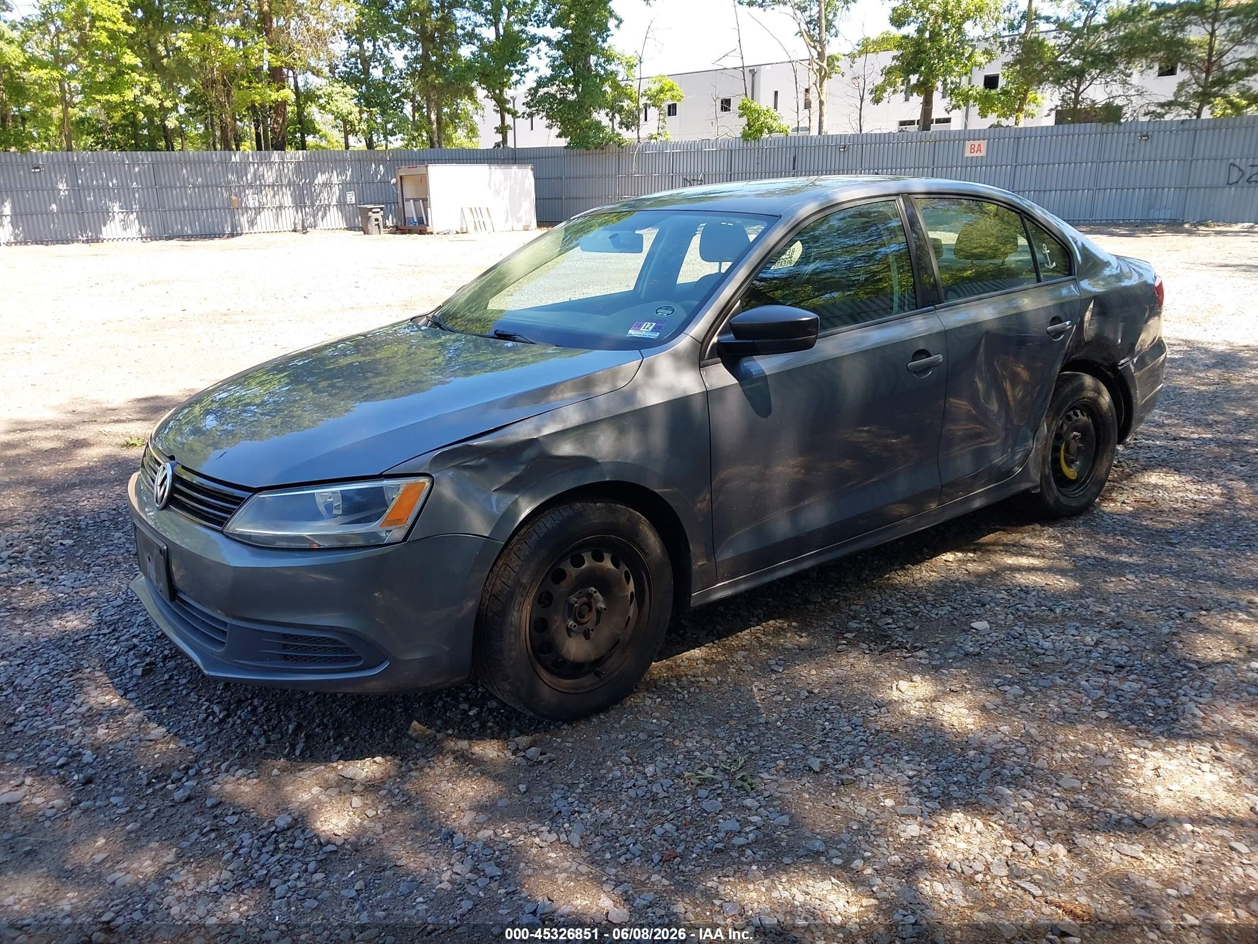 2012 Volkswagen Jetta 2.0l S Gray vin: 3VW2K7AJ6CM349553