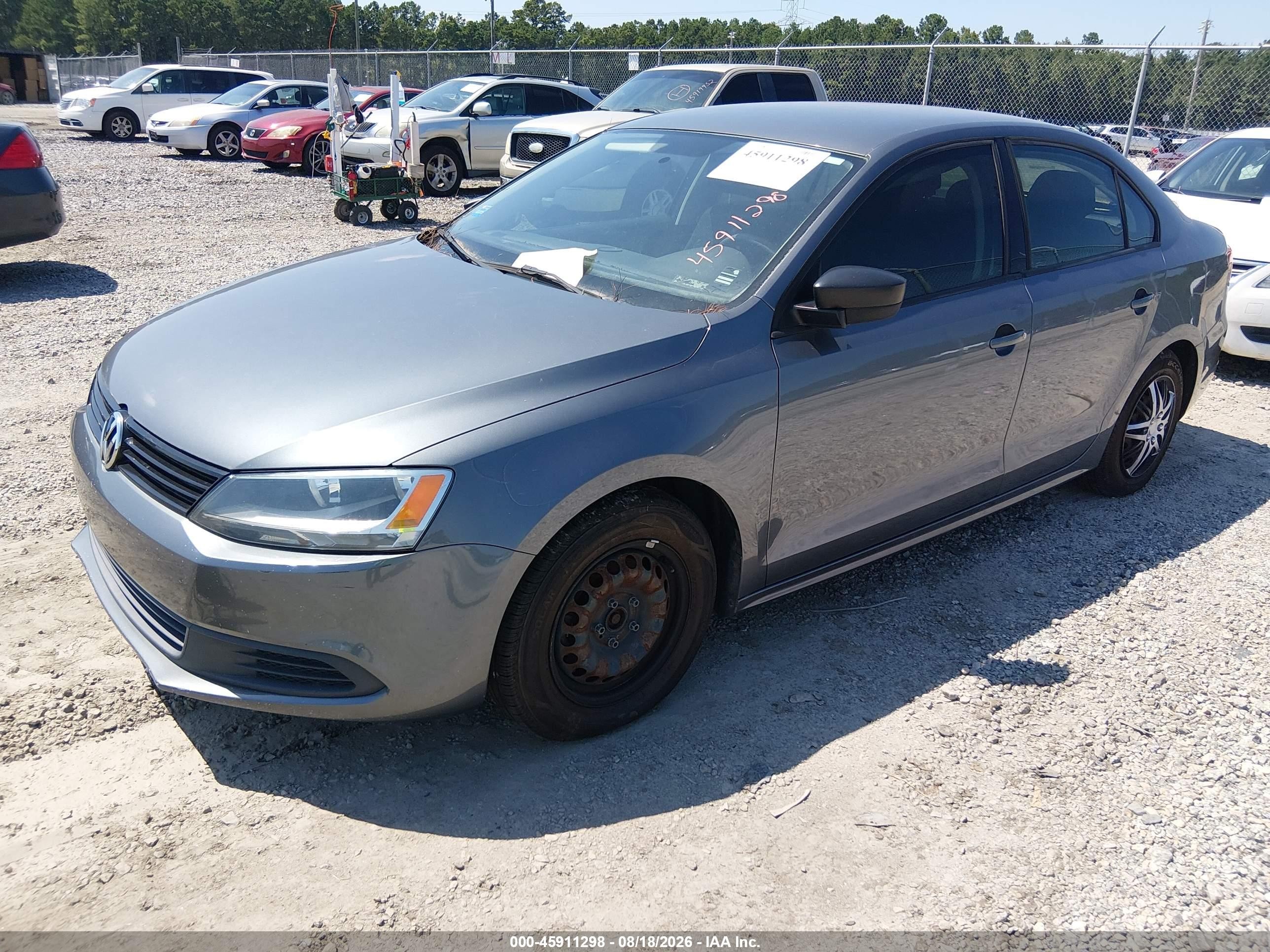 2012 Volkswagen Jetta 2.0l S Blue vin: 3VW2K7AJ6CM411811