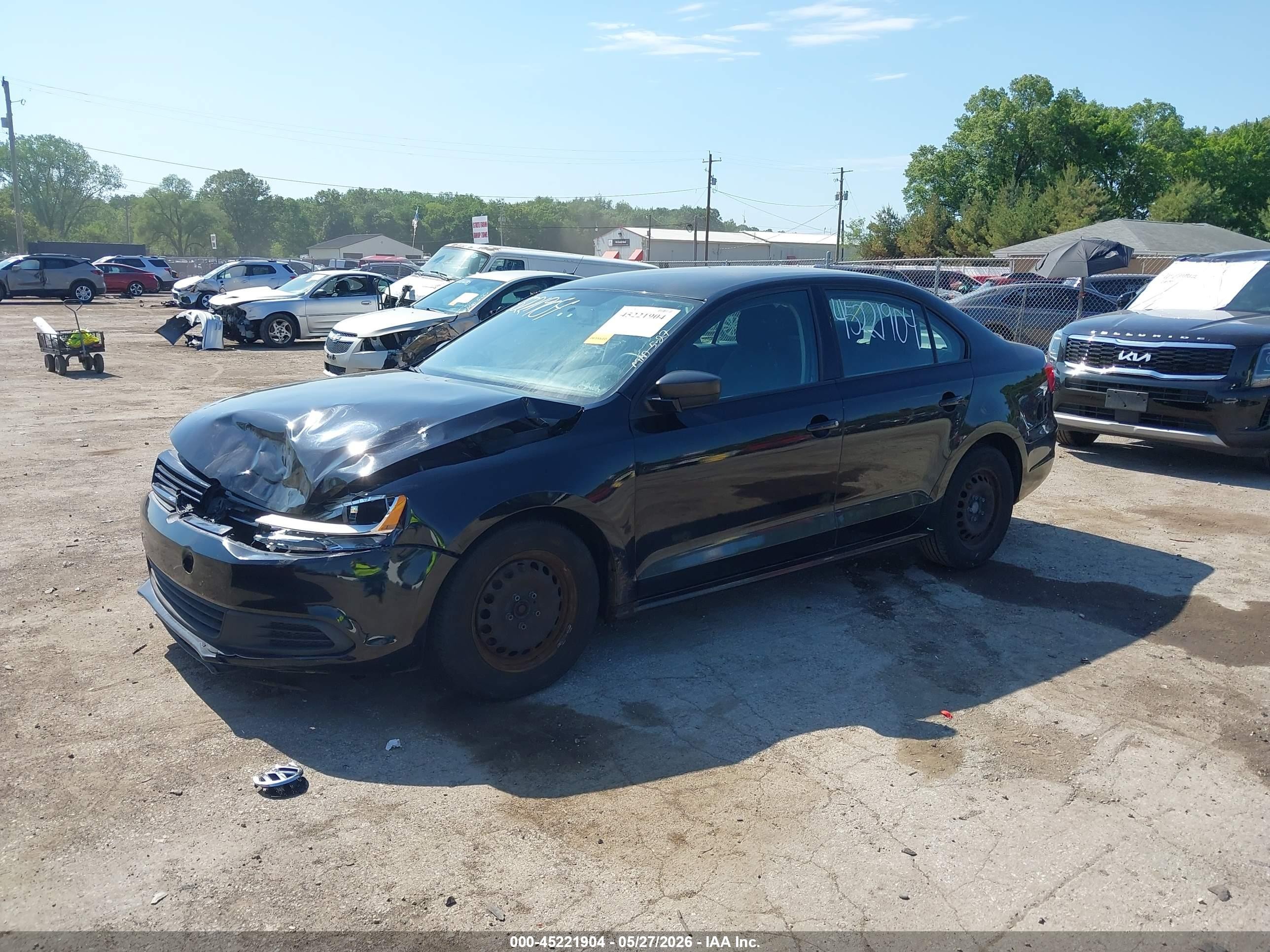 2013 Volkswagen Jetta 2.0l S Black vin: 3VW2K7AJ6DM257909