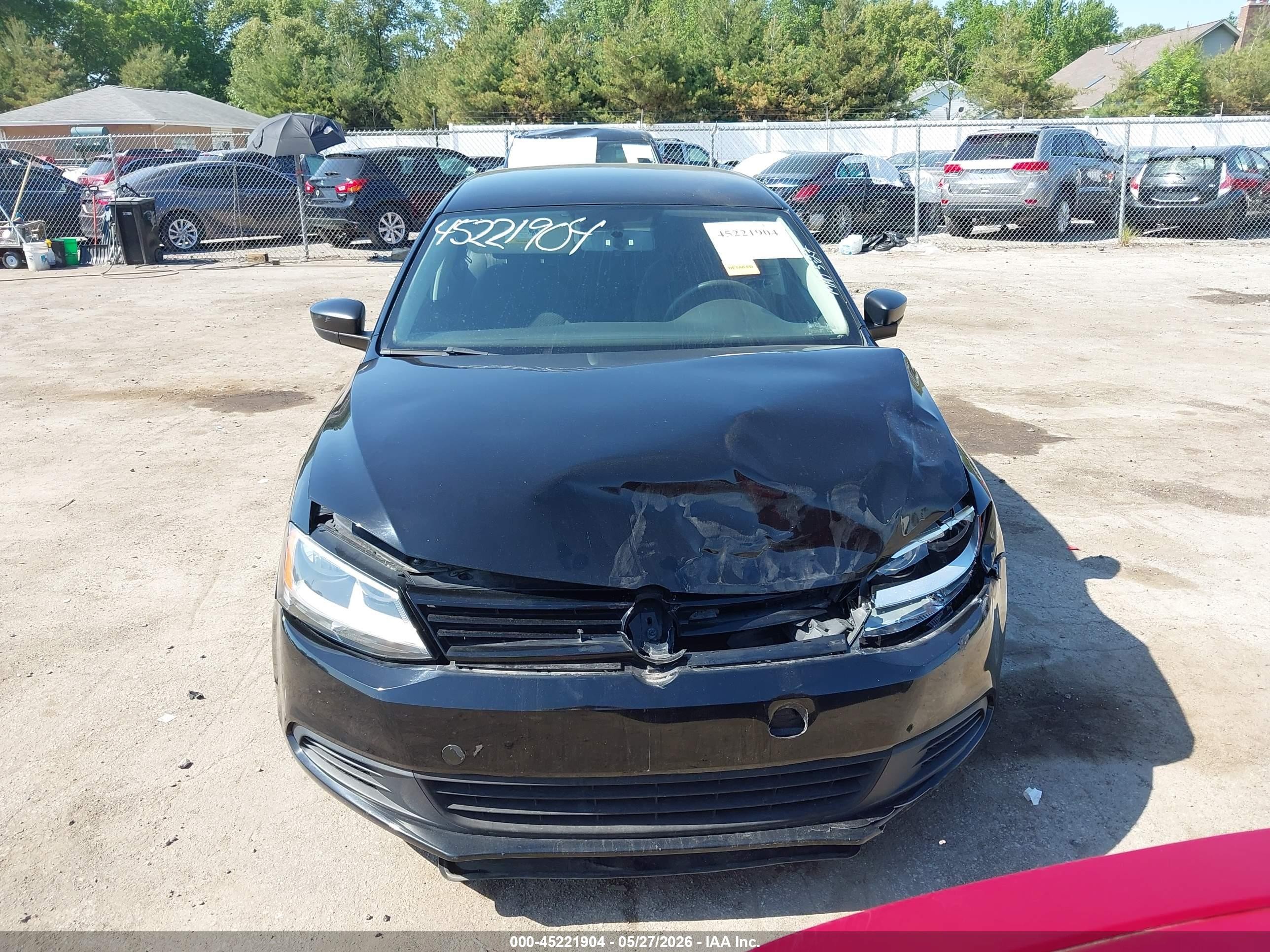 2013 Volkswagen Jetta 2.0l S Black vin: 3VW2K7AJ6DM257909