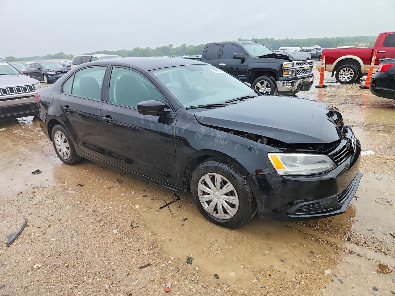 2013 Volkswagen Jetta Base Black vin: 3VW2K7AJ6DM353099