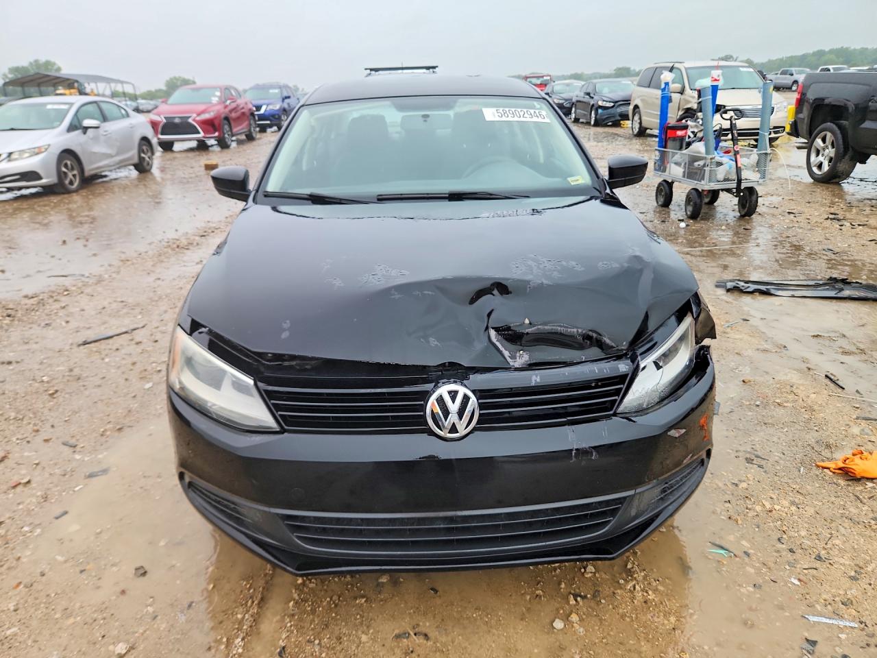 2013 Volkswagen Jetta Base Black vin: 3VW2K7AJ6DM353099