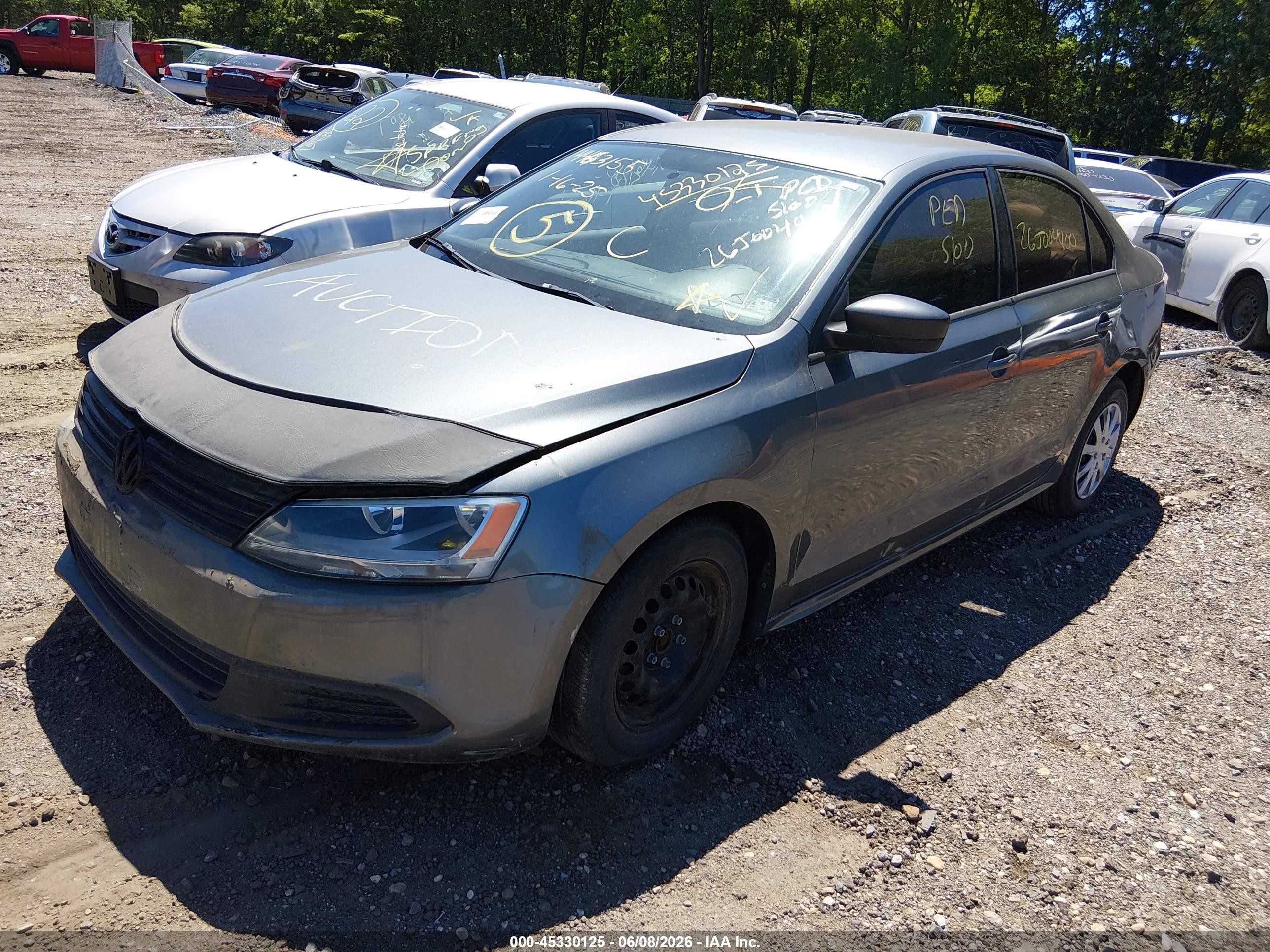 2014 Volkswagen Jetta 2.0l S Серый vin: 3VW2K7AJ6EM252243