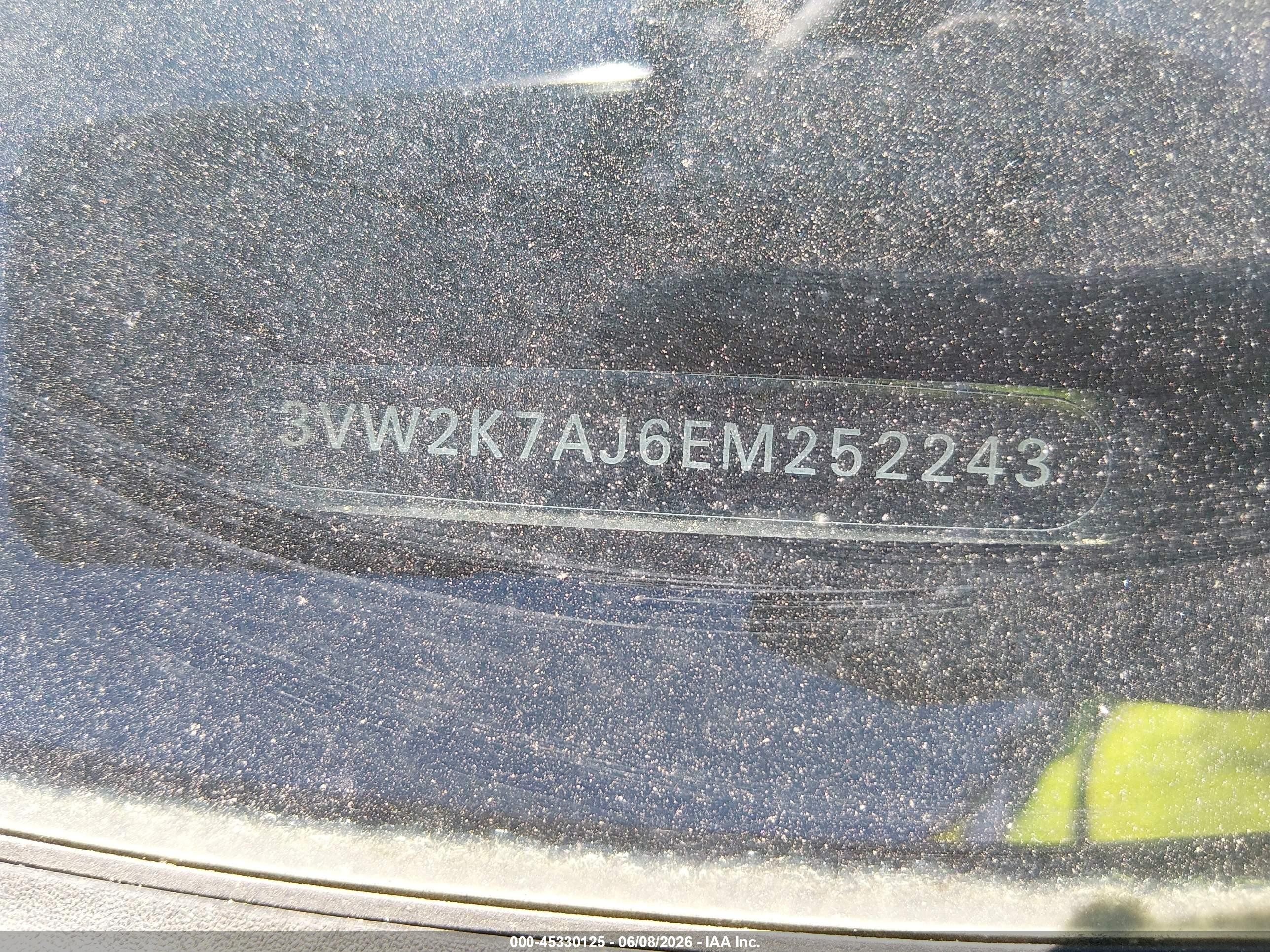 2014 Volkswagen Jetta 2.0l S Серый vin: 3VW2K7AJ6EM252243