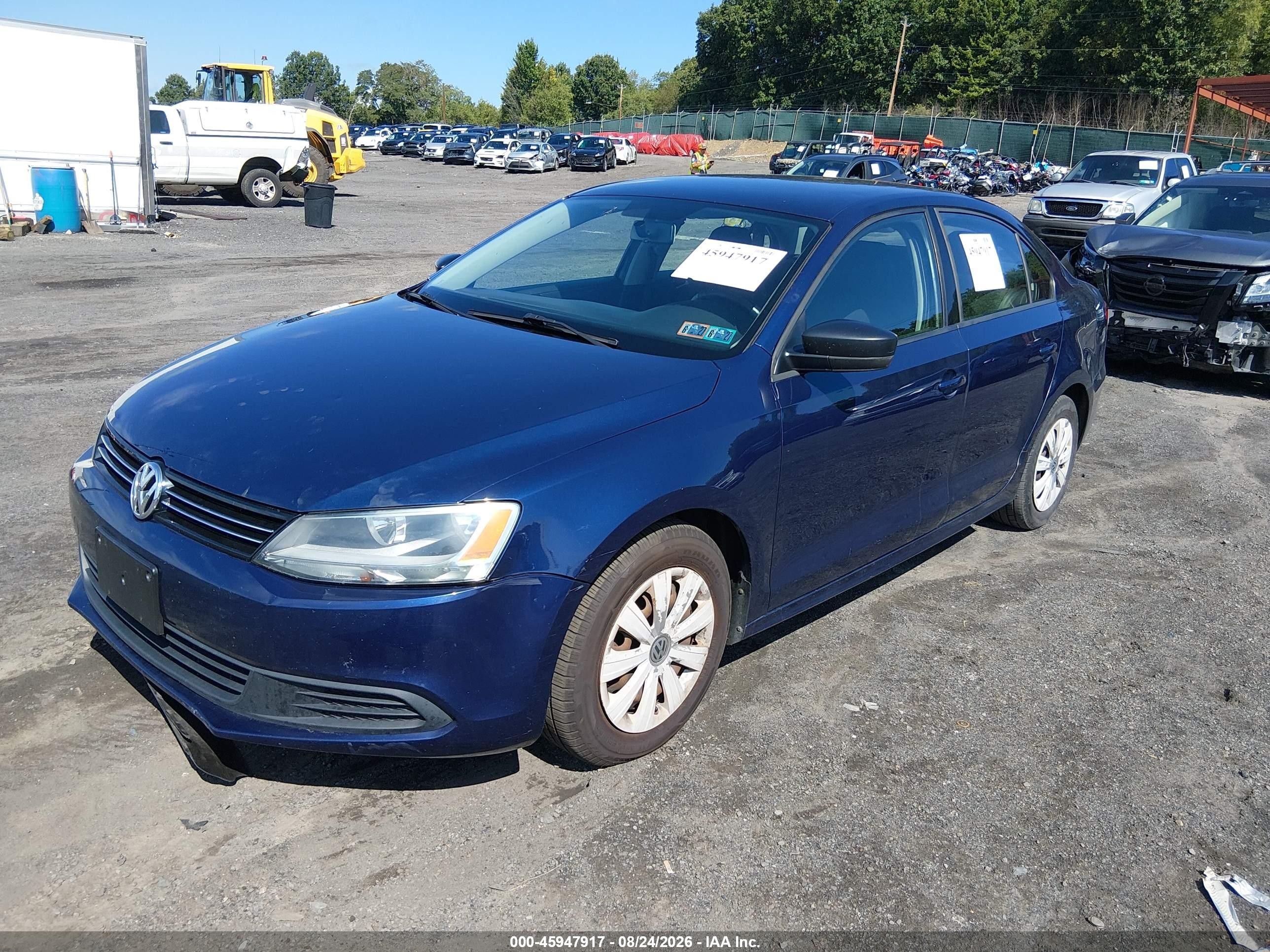 2014 Volkswagen Jetta 2.0l S Blue vin: 3VW2K7AJ6EM320279