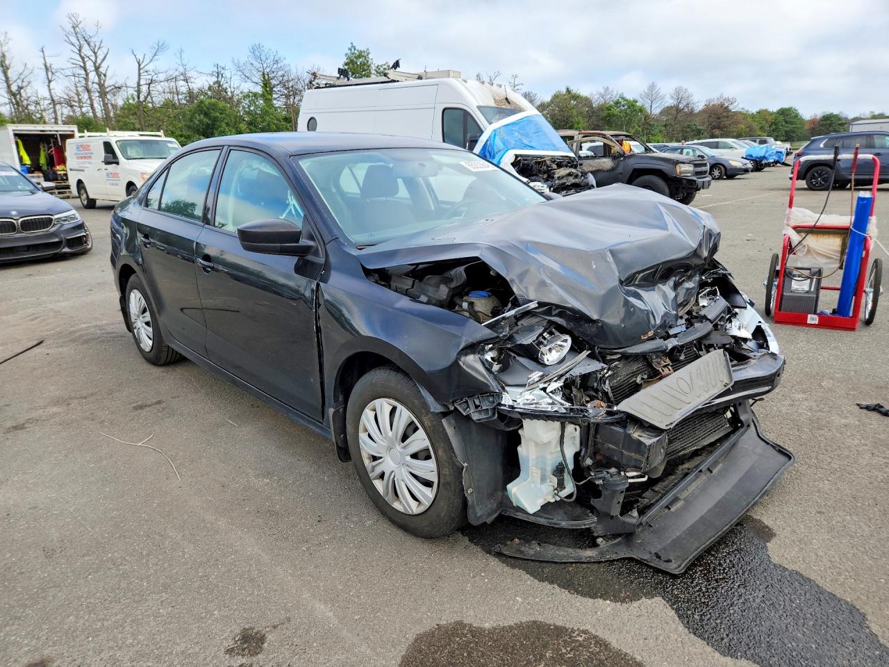 2014 Volkswagen Jetta Base Black vin: 3VW2K7AJ6EM381941