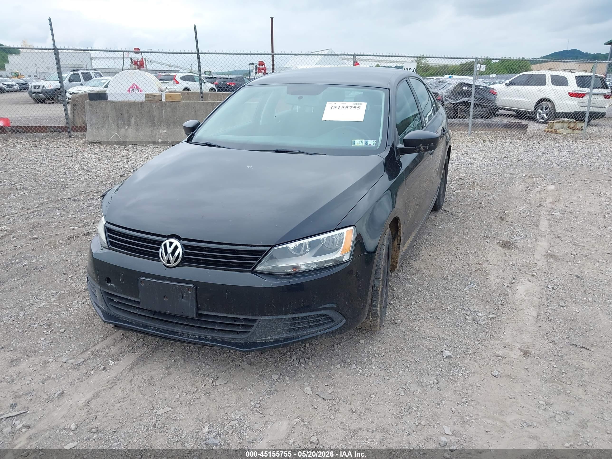 2014 Volkswagen Jetta 2.0l S Black vin: 3VW2K7AJ6EM398769