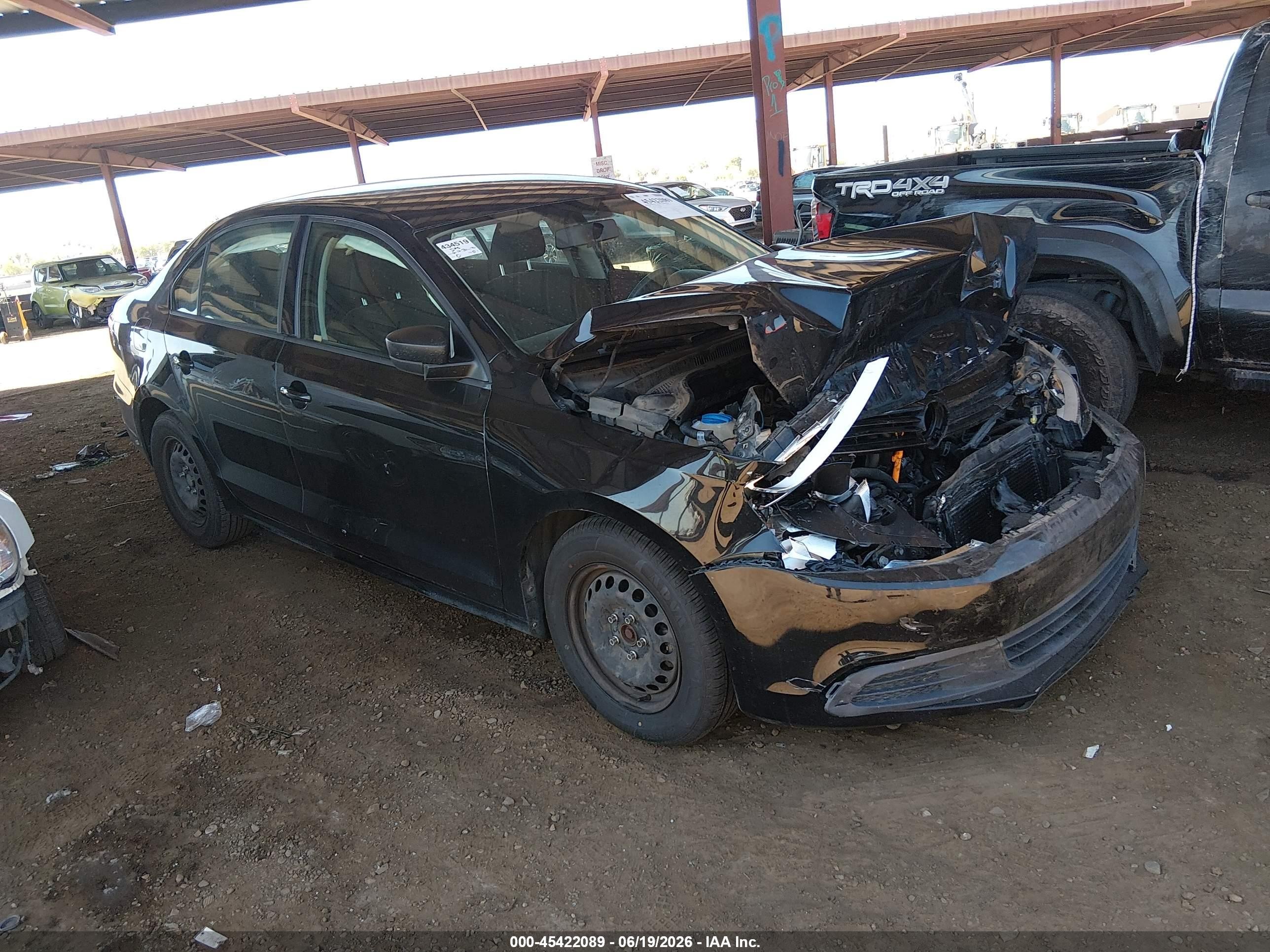 2014 Volkswagen Jetta 2.0l S Black vin: 3VW2K7AJ6EM440826