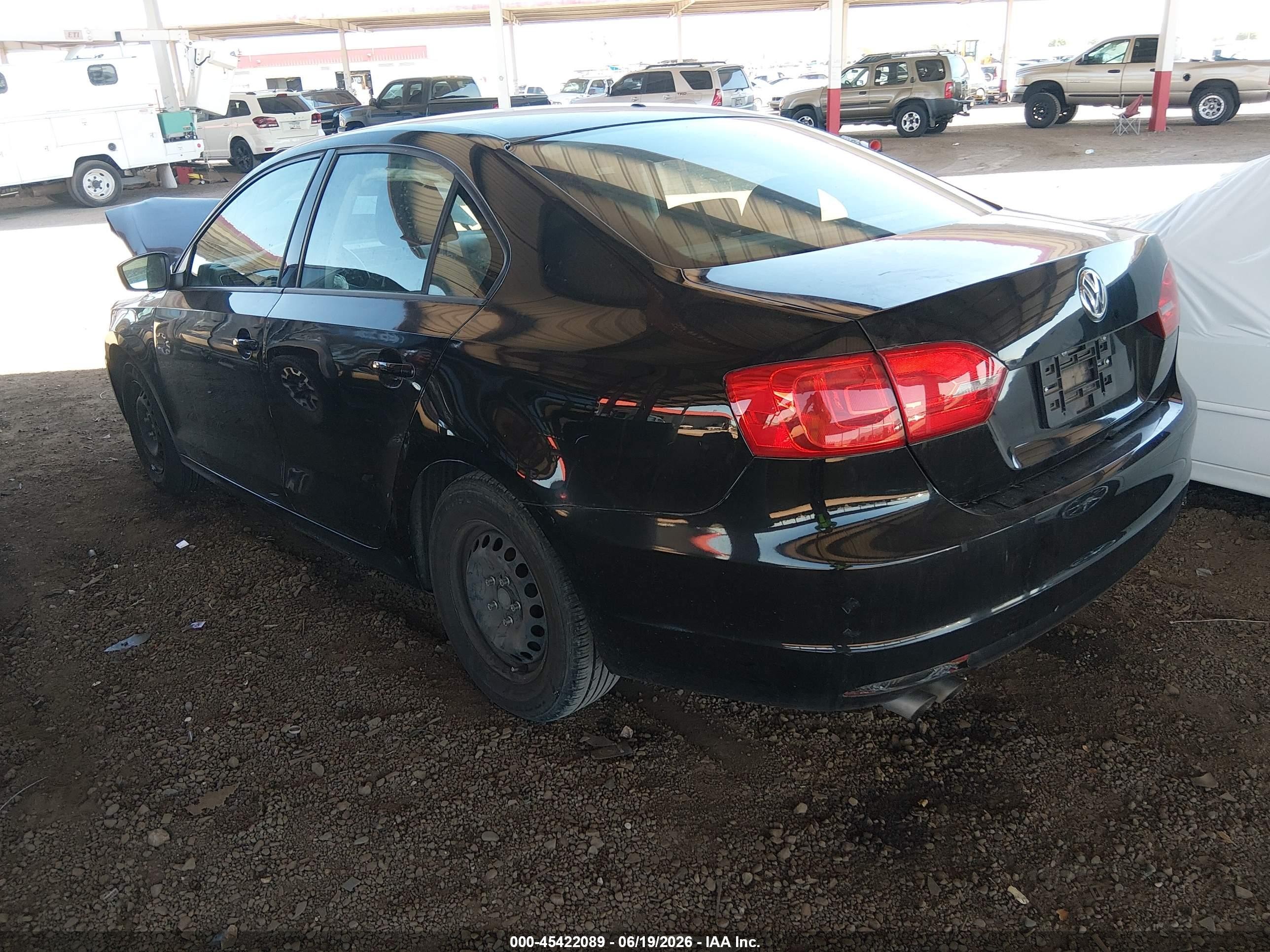 2014 Volkswagen Jetta 2.0l S Black vin: 3VW2K7AJ6EM440826