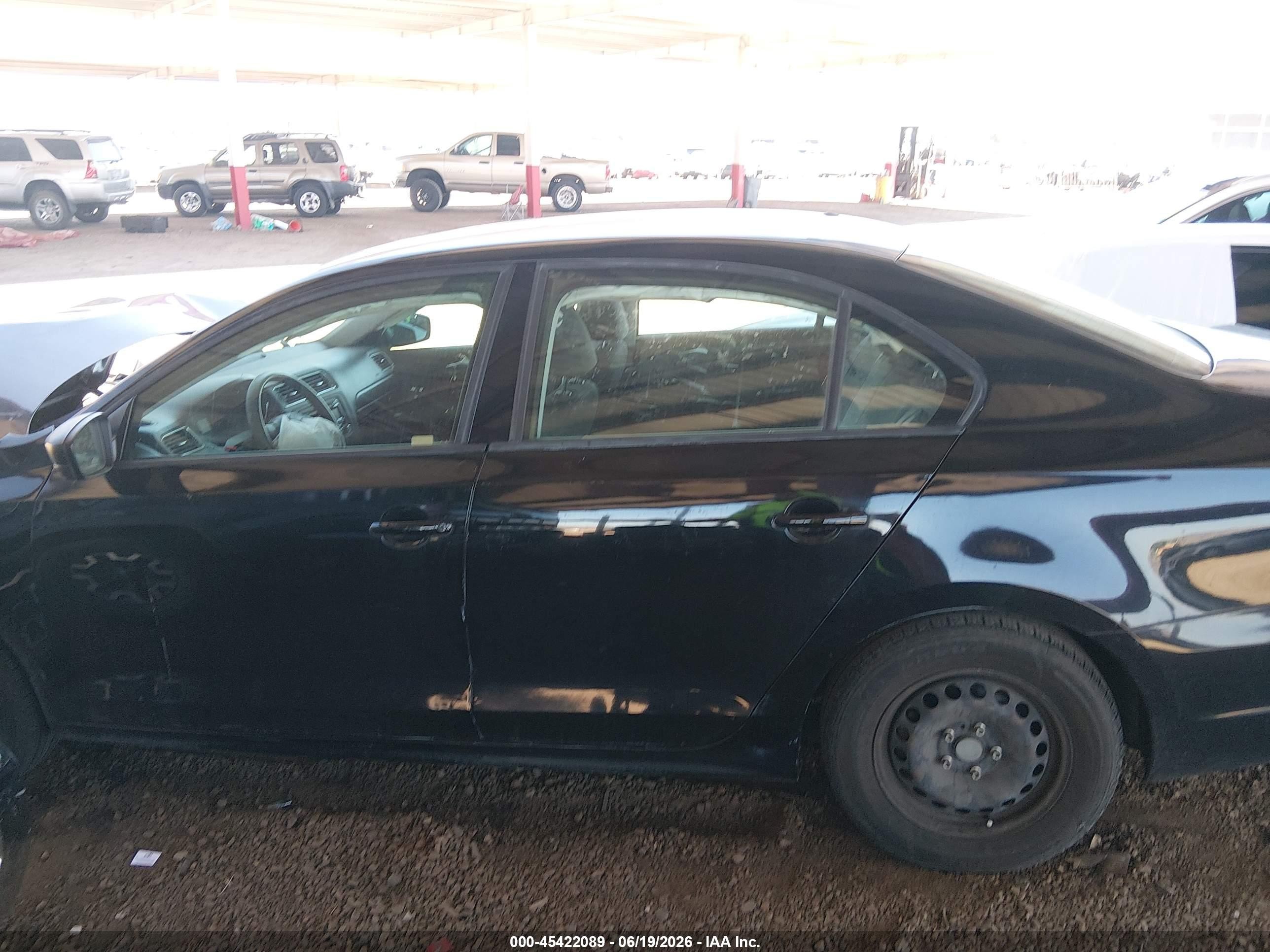 2014 Volkswagen Jetta 2.0l S Black vin: 3VW2K7AJ6EM440826