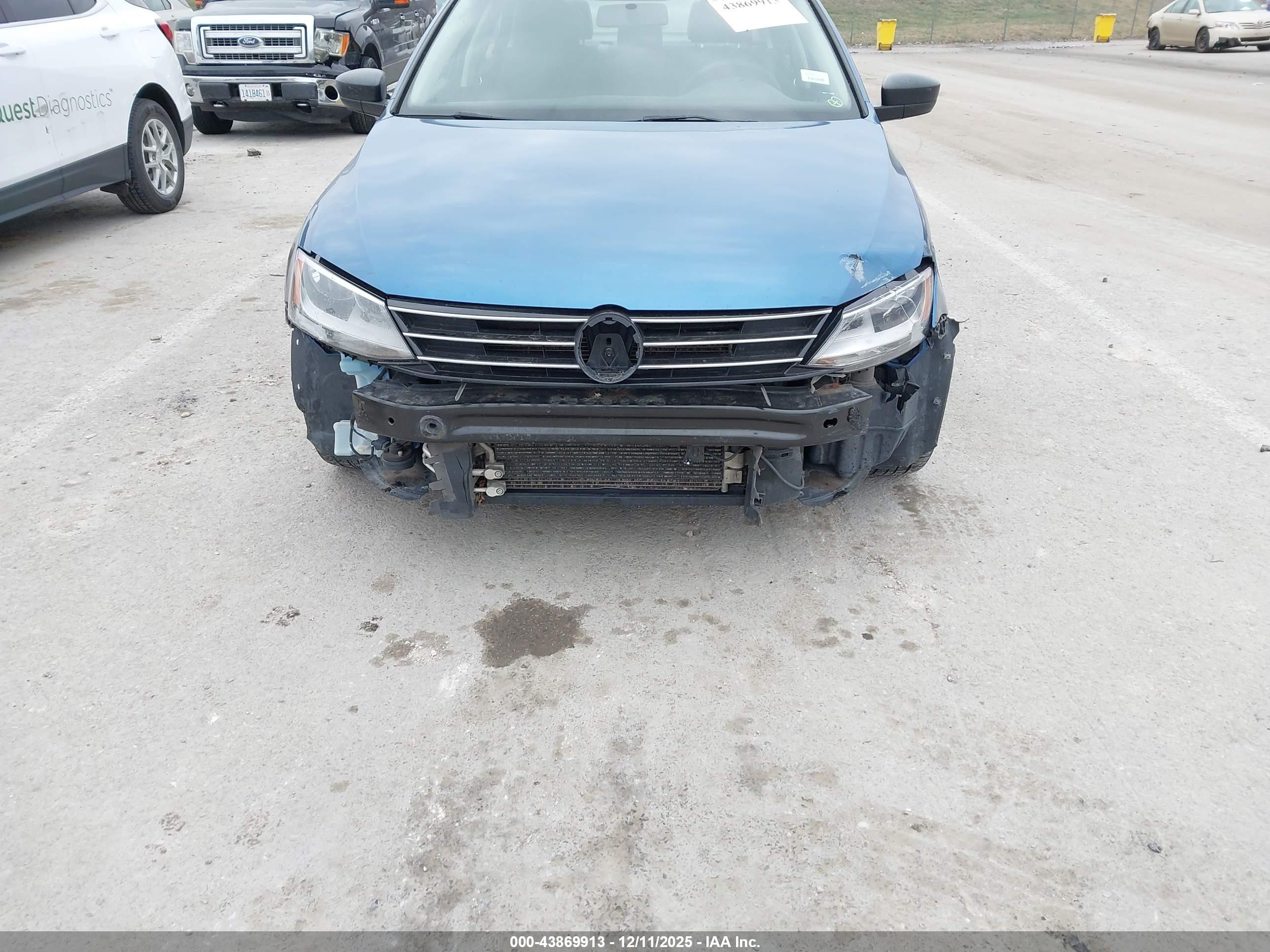 2015 Volkswagen Jetta 2.0l S Синий vin: 3VW2K7AJ6FM355437