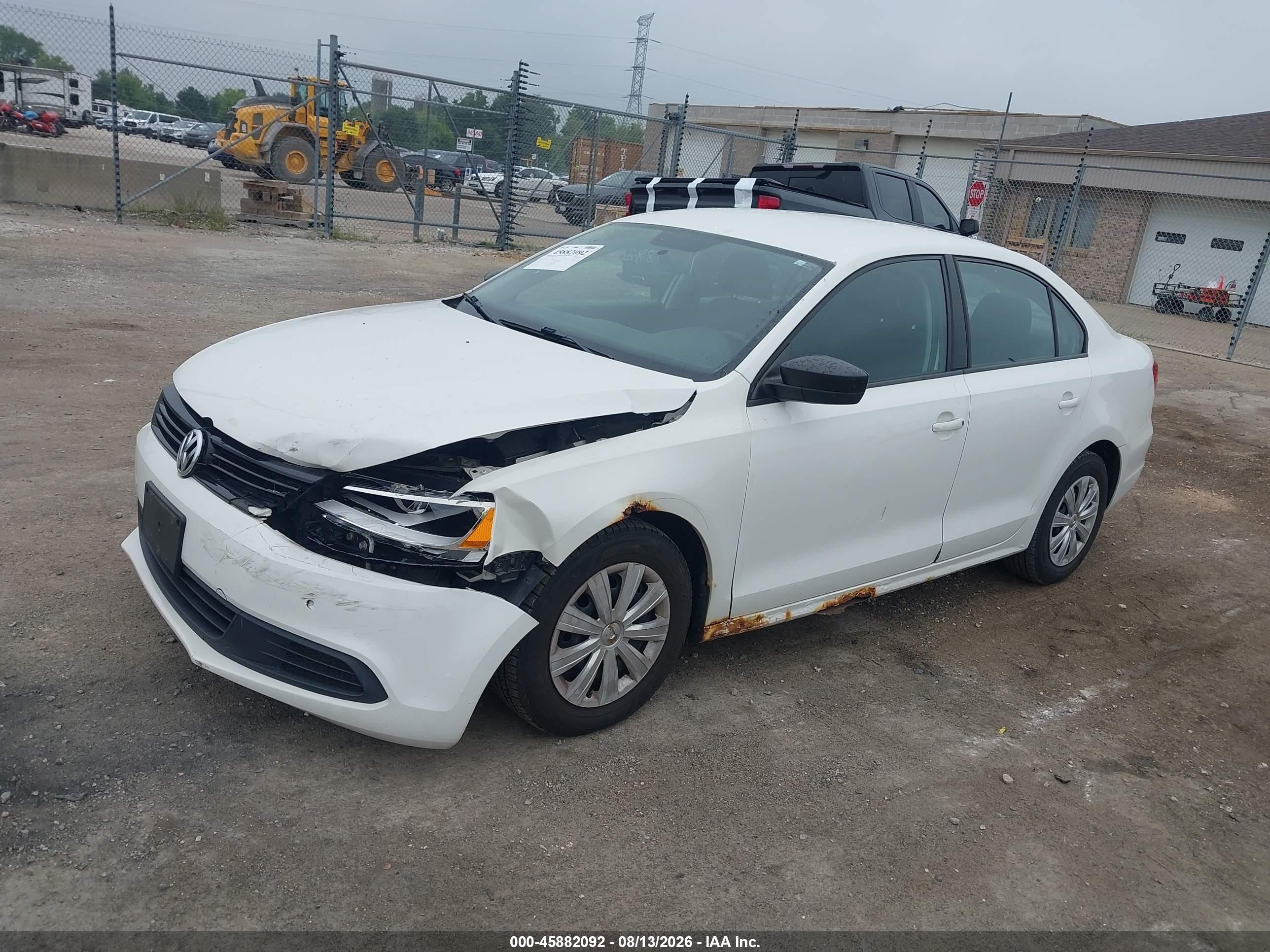 2011 Volkswagen Jetta 2.0l S White vin: 3VW2K7AJ7BM333604