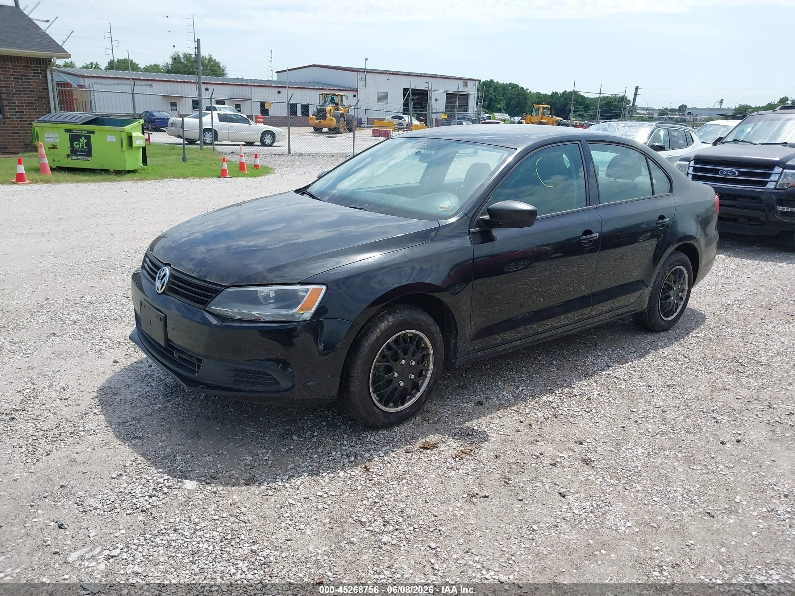 2012 Volkswagen Jetta 2.0l S Черный vin: 3VW2K7AJ7CM358133