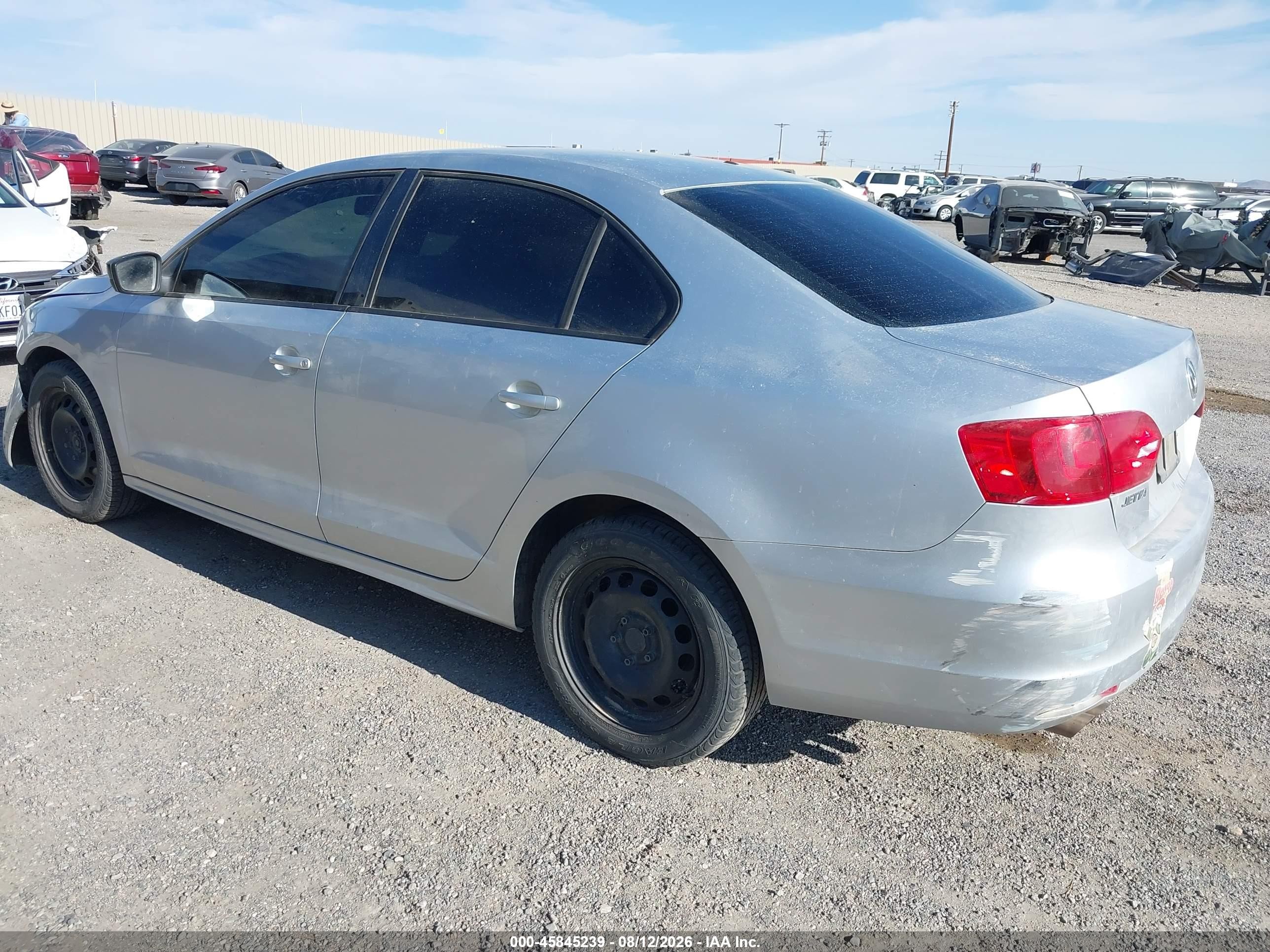 2012 Volkswagen Jetta 2.0l S Silver vin: 3VW2K7AJ7CM385445