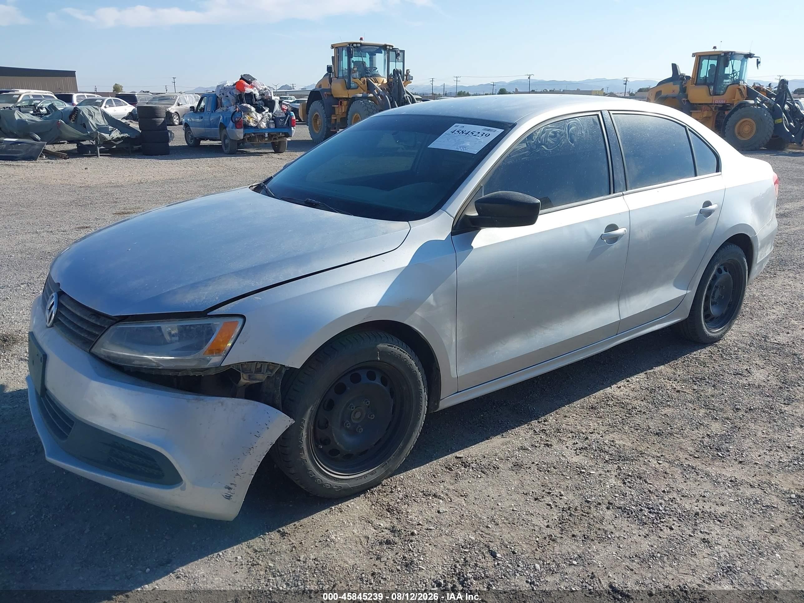 2012 Volkswagen Jetta 2.0l S Silver vin: 3VW2K7AJ7CM385445
