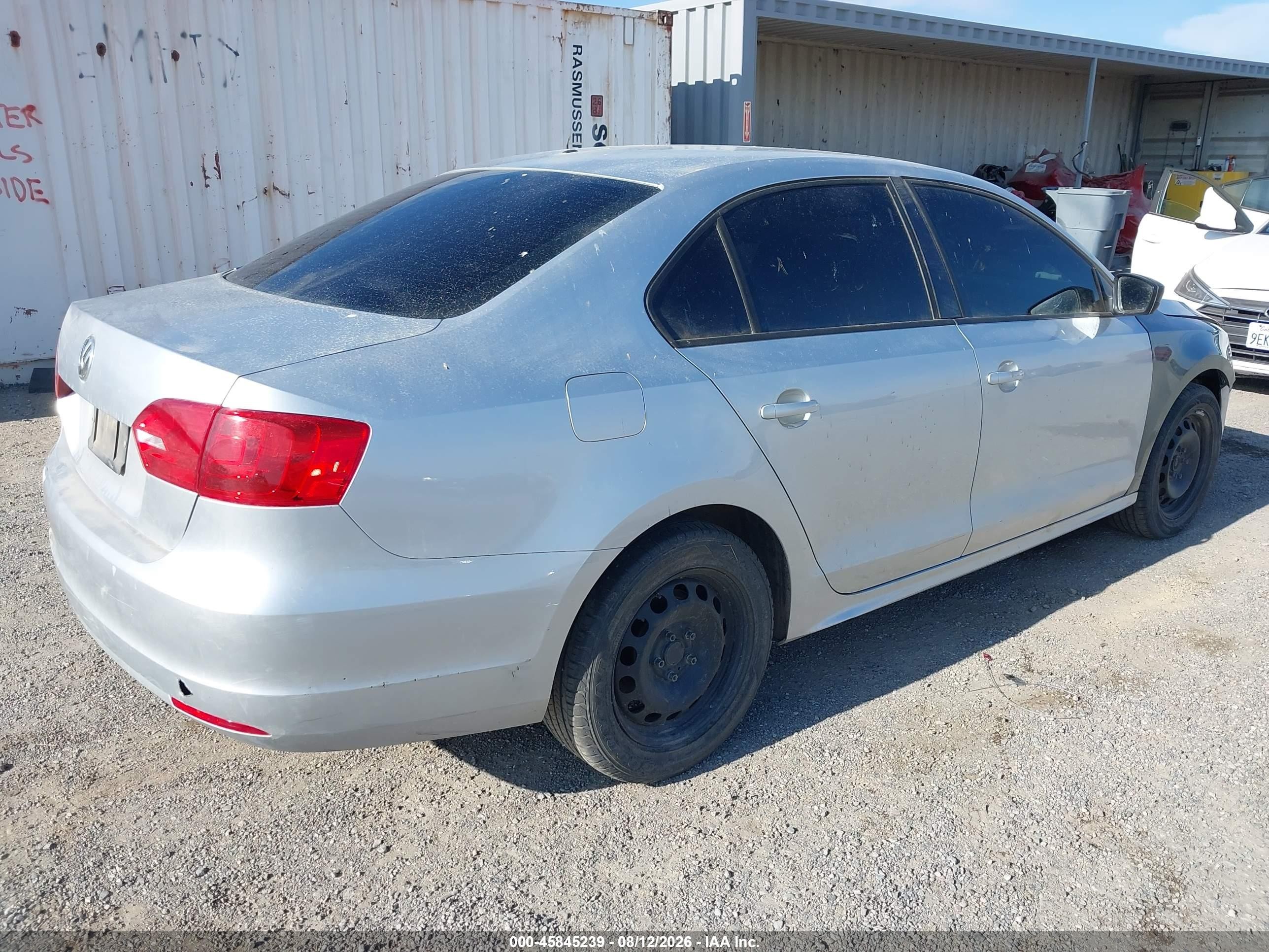 2012 Volkswagen Jetta 2.0l S Silver vin: 3VW2K7AJ7CM385445