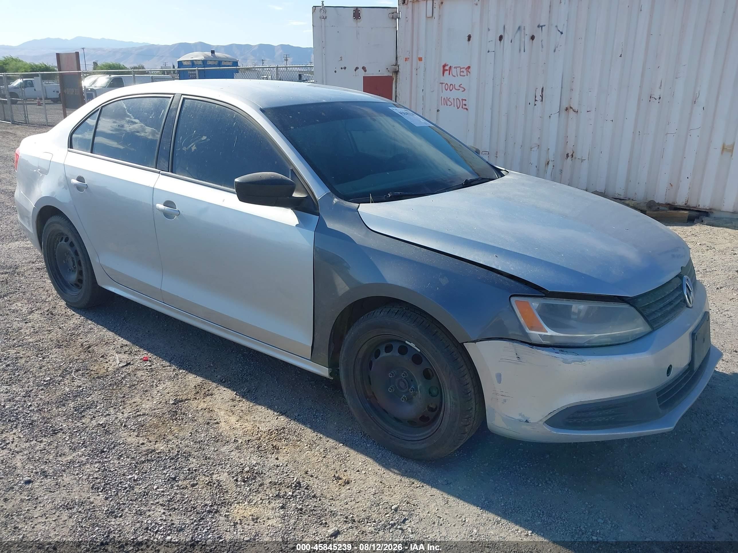 2012 Volkswagen Jetta 2.0l S Silver vin: 3VW2K7AJ7CM385445