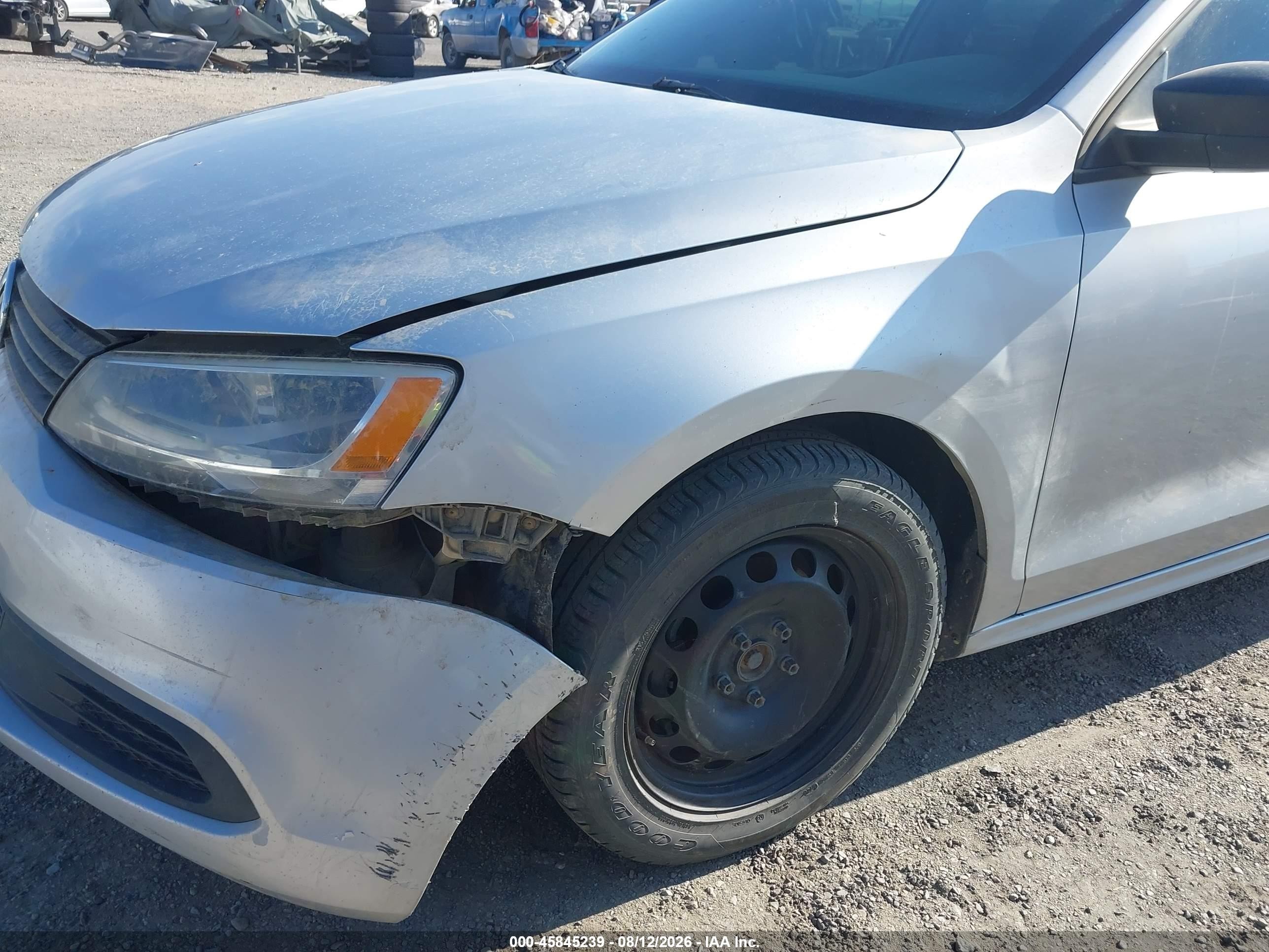 2012 Volkswagen Jetta 2.0l S Silver vin: 3VW2K7AJ7CM385445