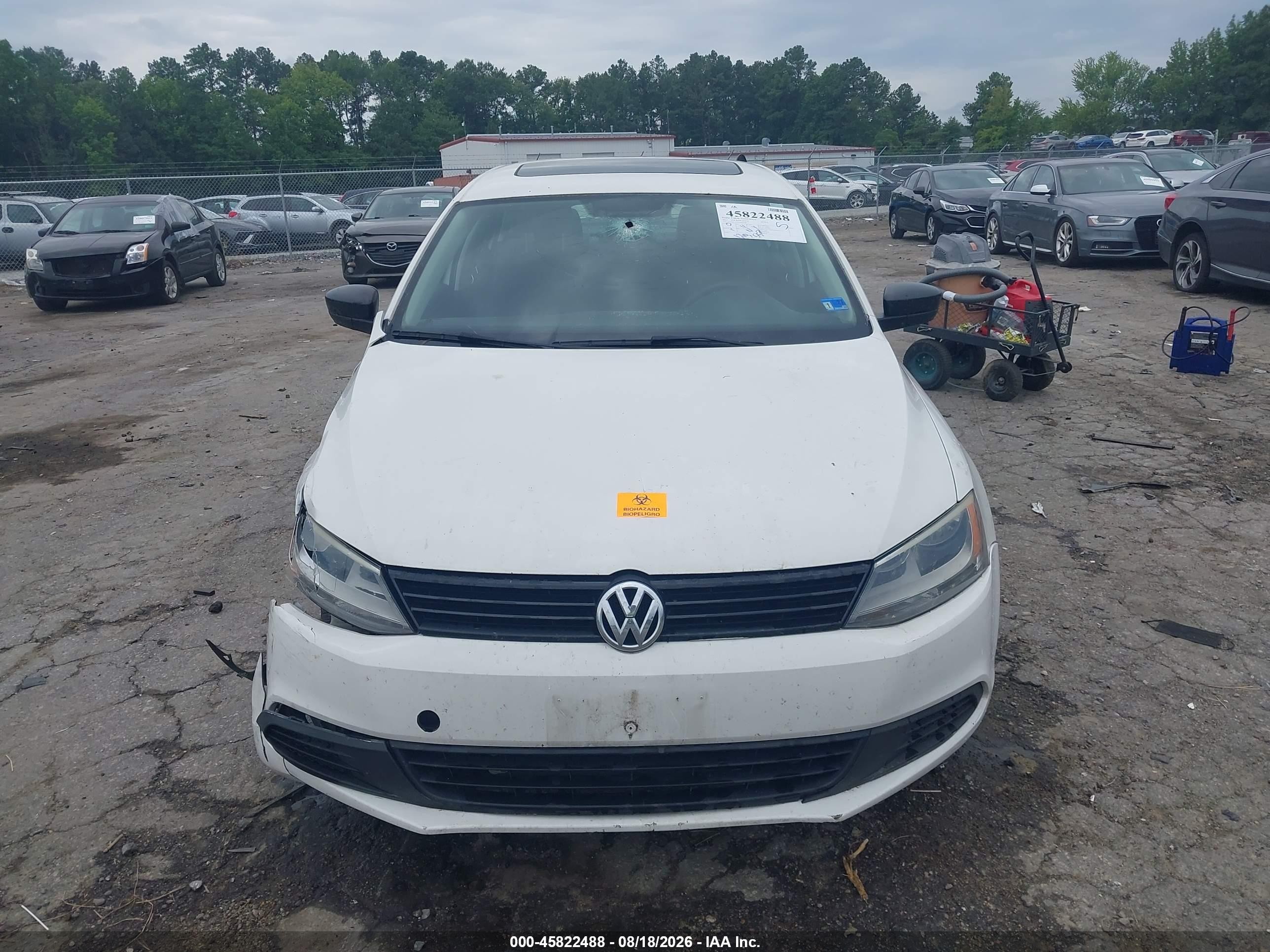 2012 Volkswagen Jetta 2.0l S White vin: 3VW2K7AJ7CM407668