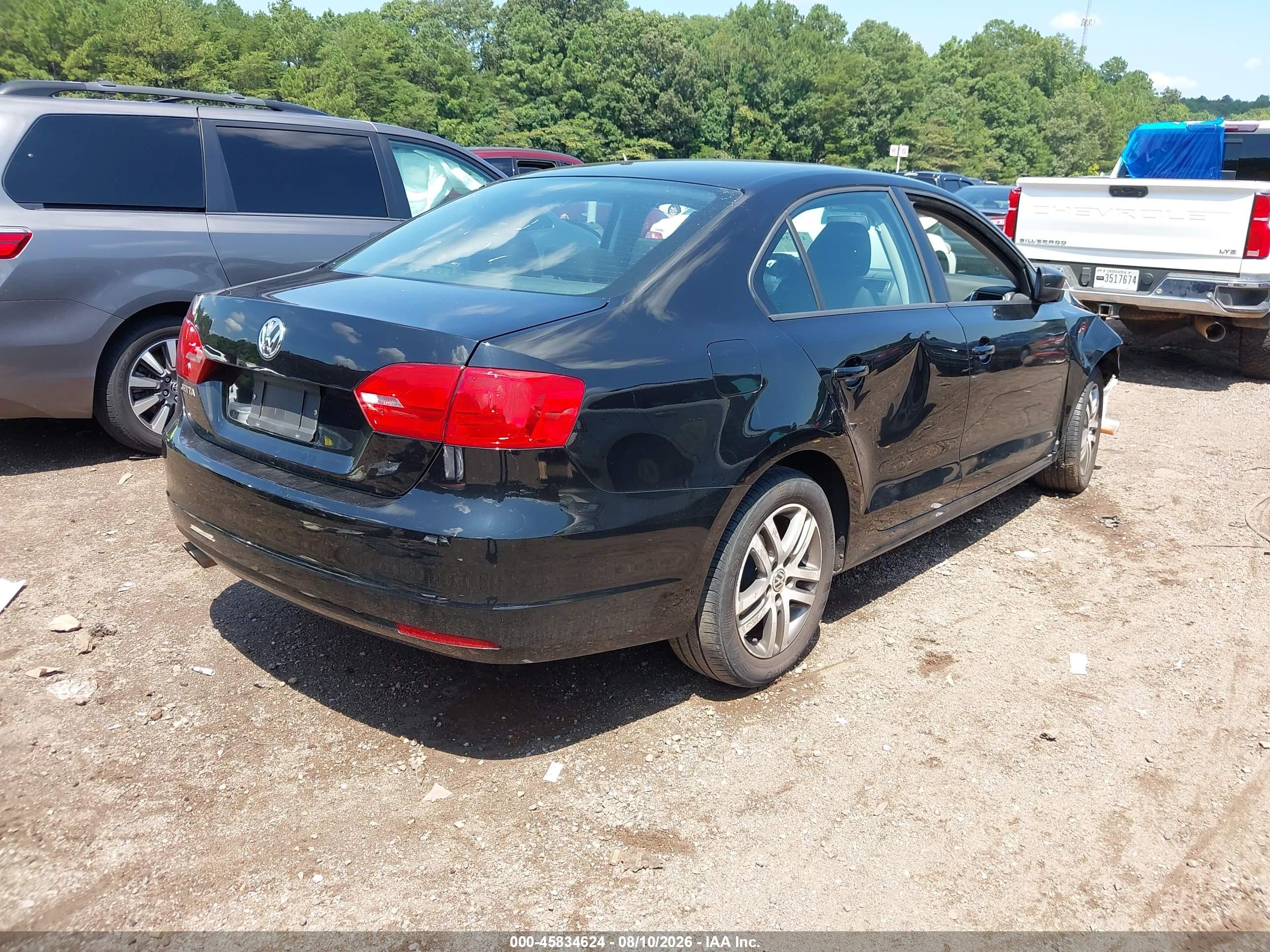 2013 Volkswagen Jetta 2.0l S Black vin: 3VW2K7AJ7DM221923