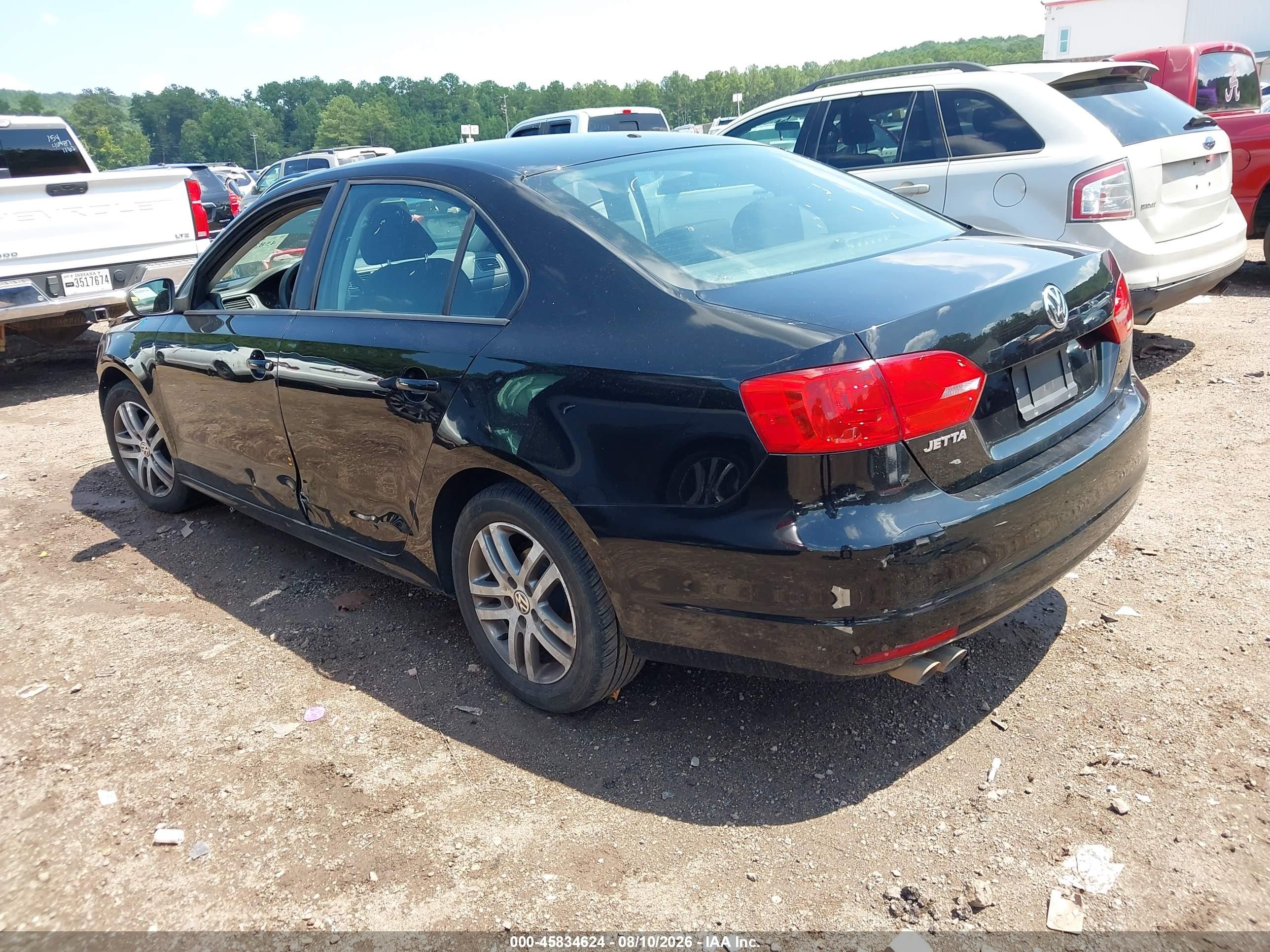 2013 Volkswagen Jetta 2.0l S Black vin: 3VW2K7AJ7DM221923