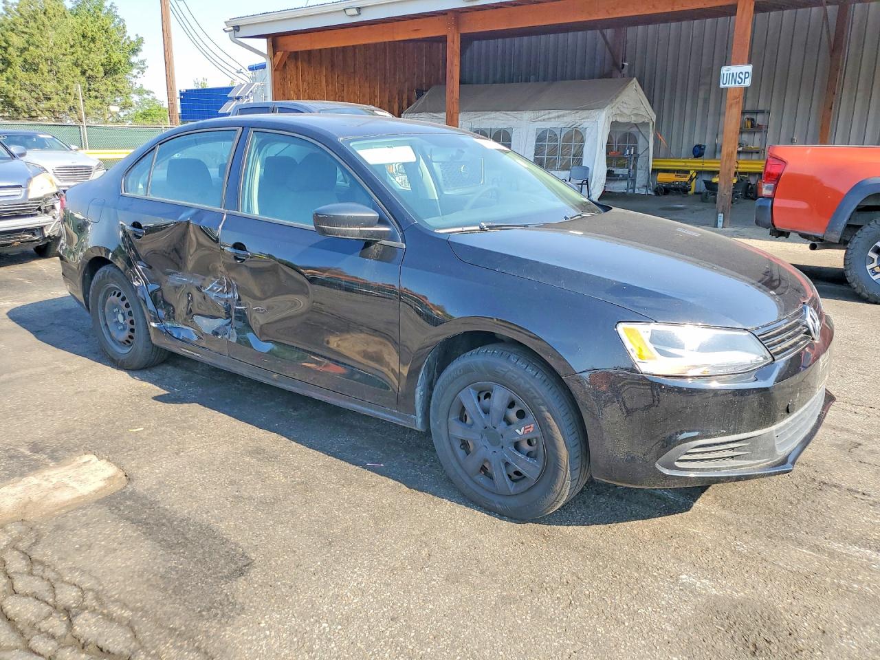 2014 Volkswagen Jetta Base Black vin: 3VW2K7AJ7EM210163
