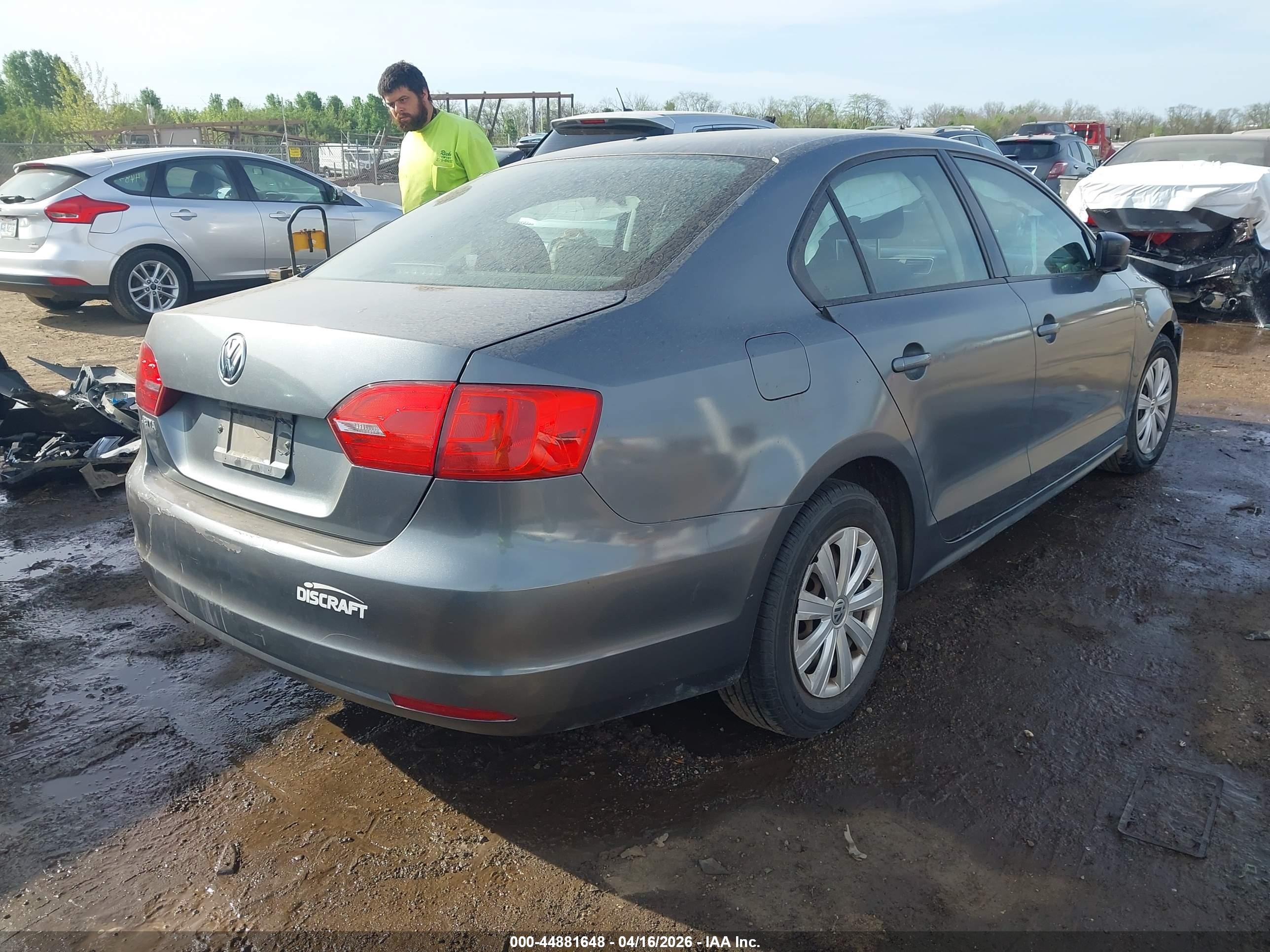 2014 Volkswagen Jetta 2.0l S Gray vin: 3VW2K7AJ7EM257029