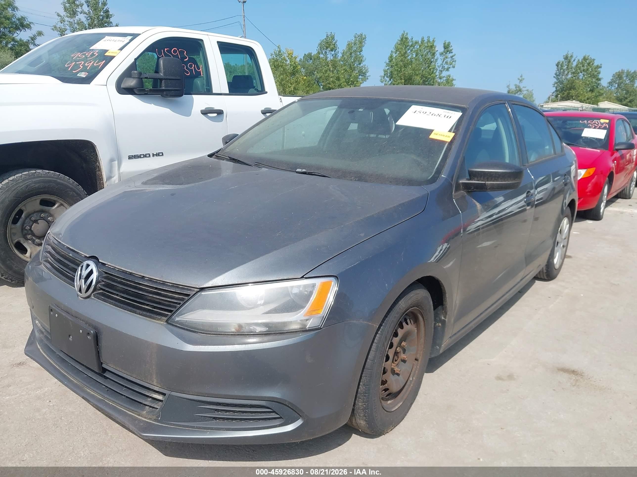 2014 Volkswagen Jetta 2.0l S Gray vin: 3VW2K7AJ7EM312126
