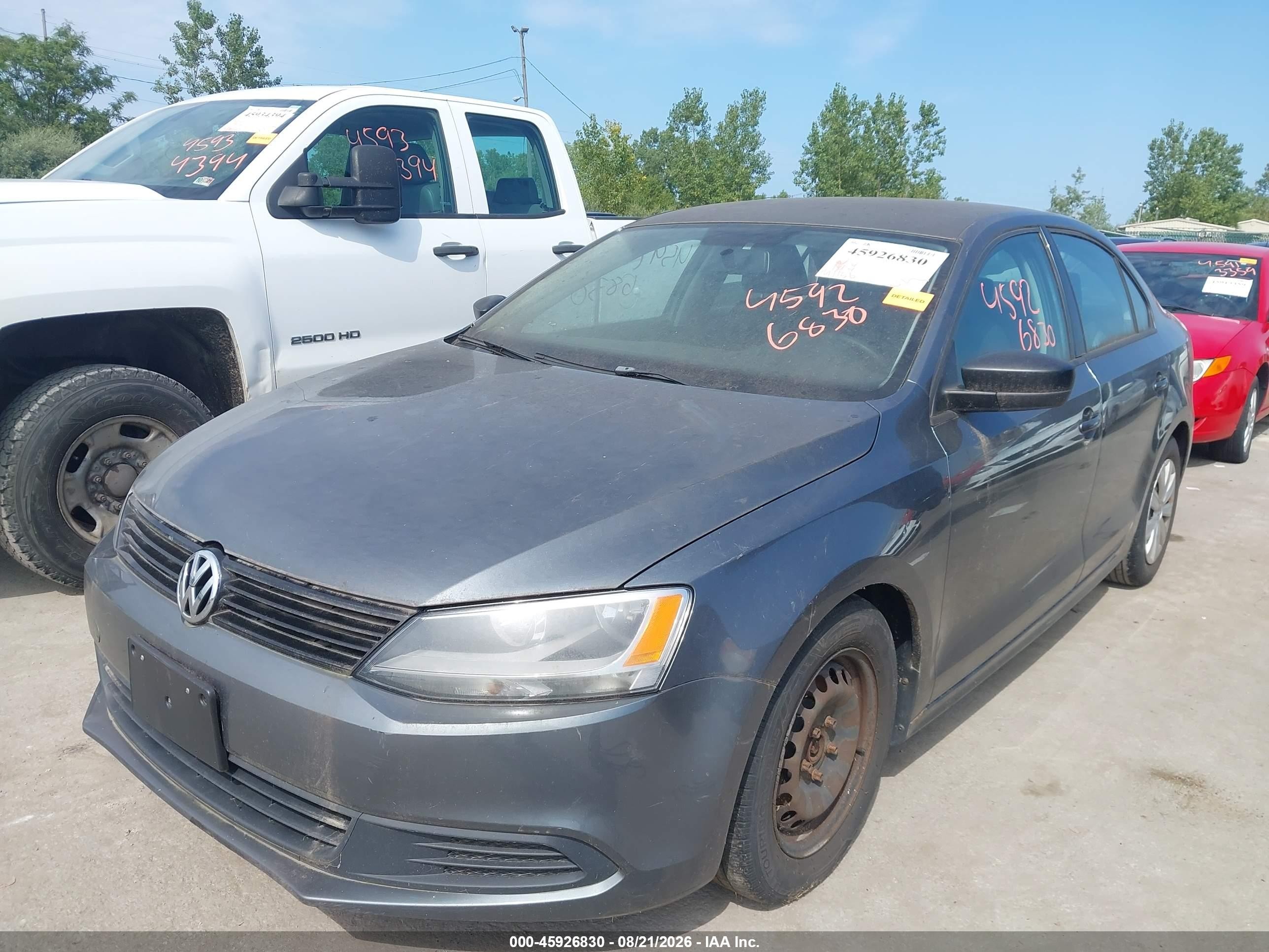 2014 Volkswagen Jetta 2.0l S Gray vin: 3VW2K7AJ7EM312126
