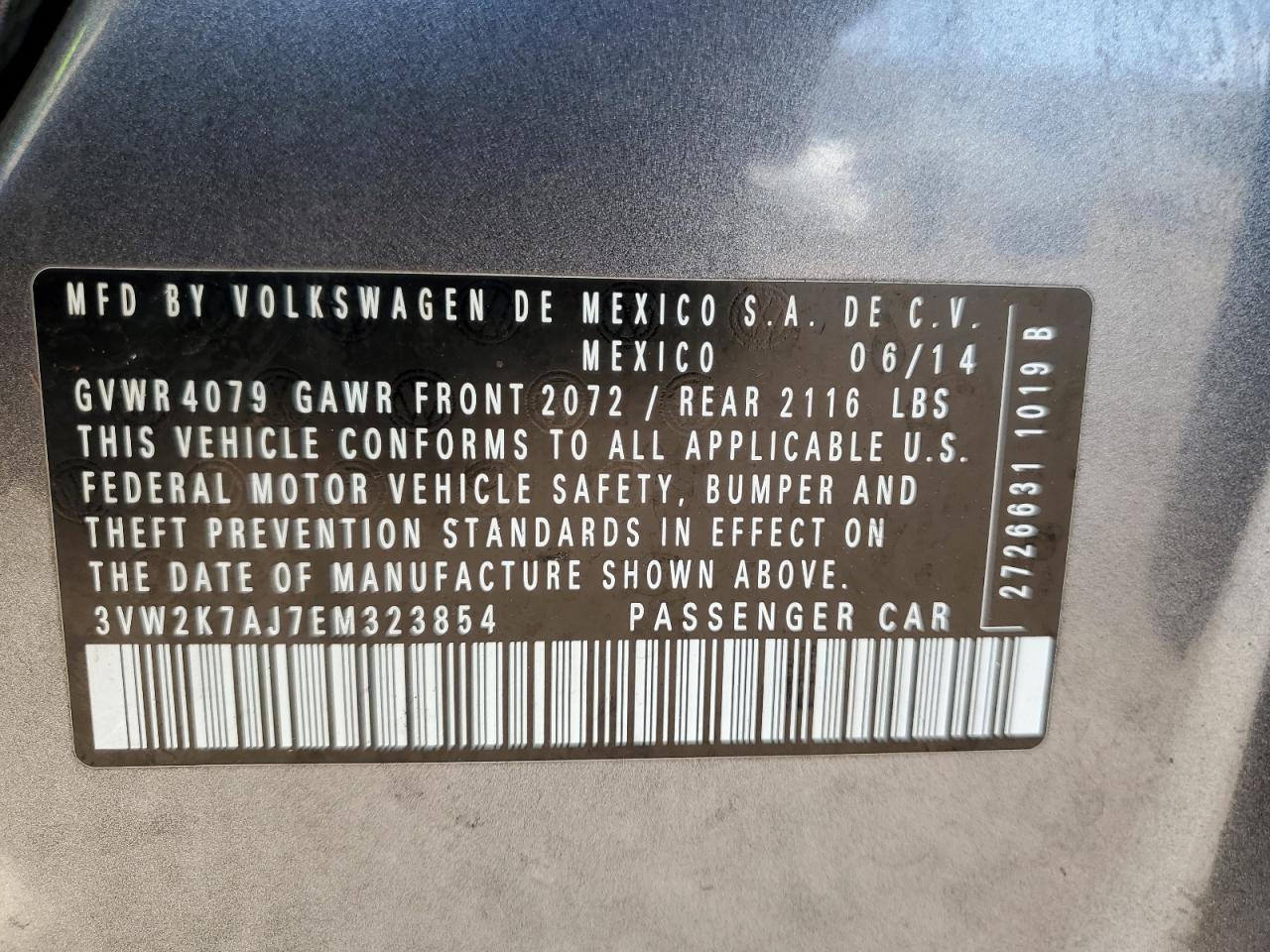 2014 Volkswagen Jetta Серебряный vin: 3VW2K7AJ7EM323854