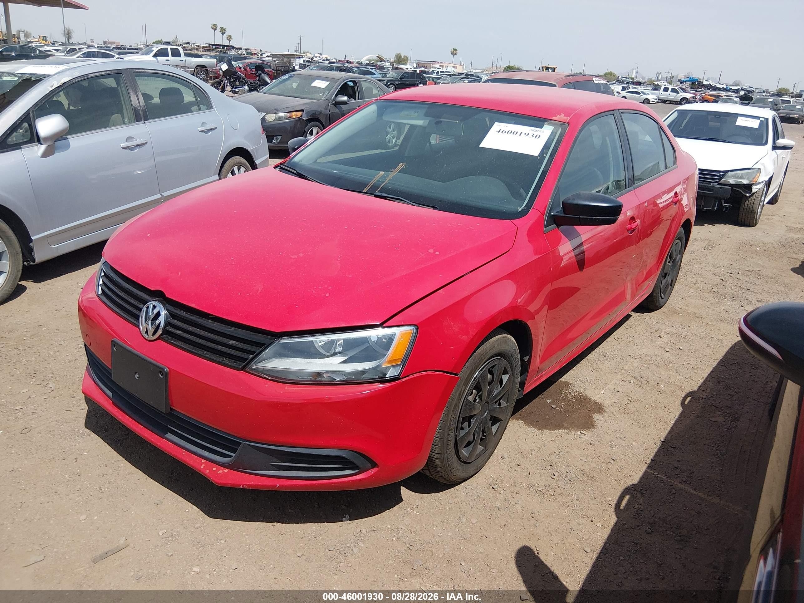2014 Volkswagen Jetta 2.0l S Red vin: 3VW2K7AJ7EM392768