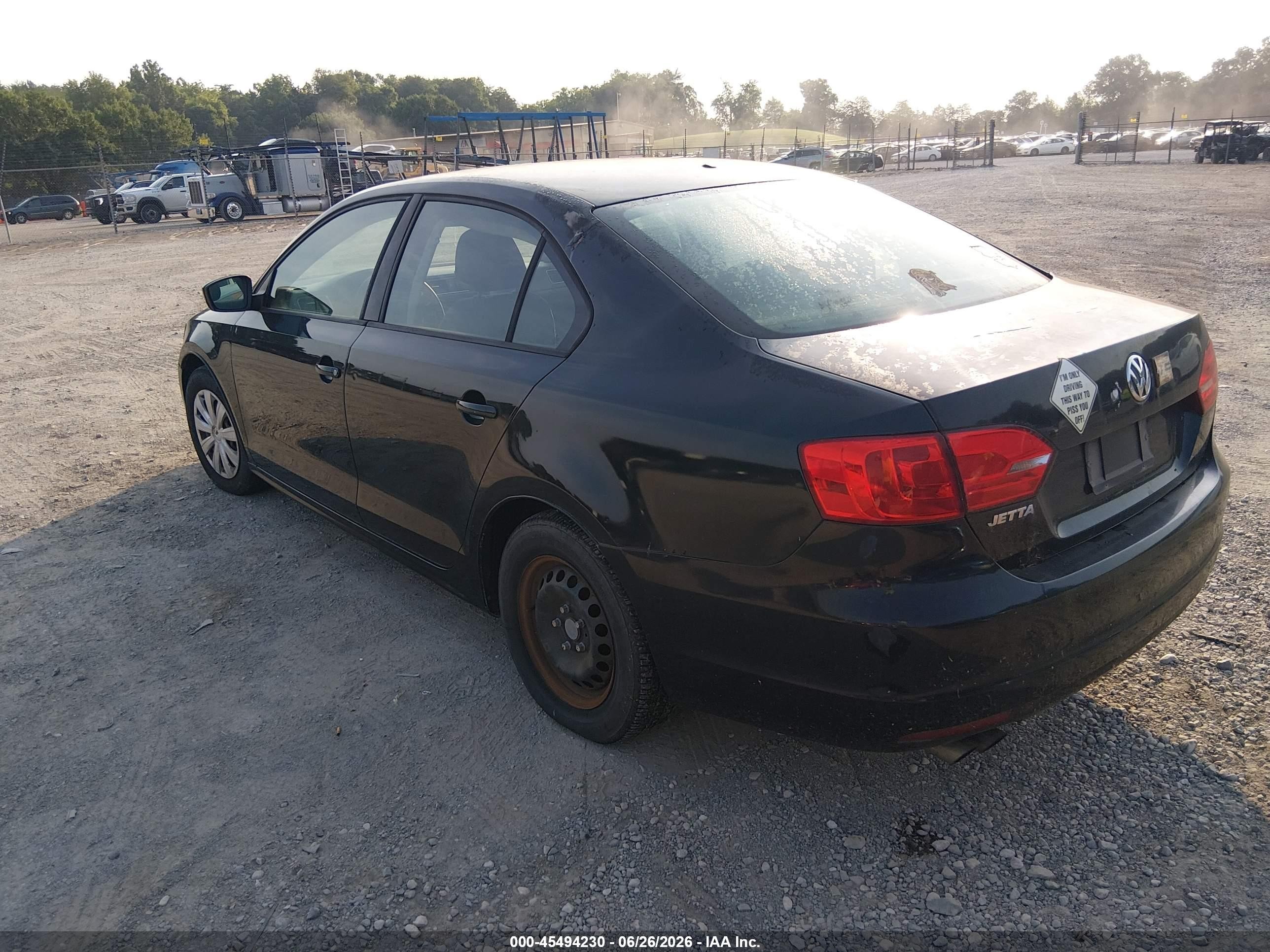 2014 Volkswagen Jetta 2.0l S Black vin: 3VW2K7AJ7EM403994