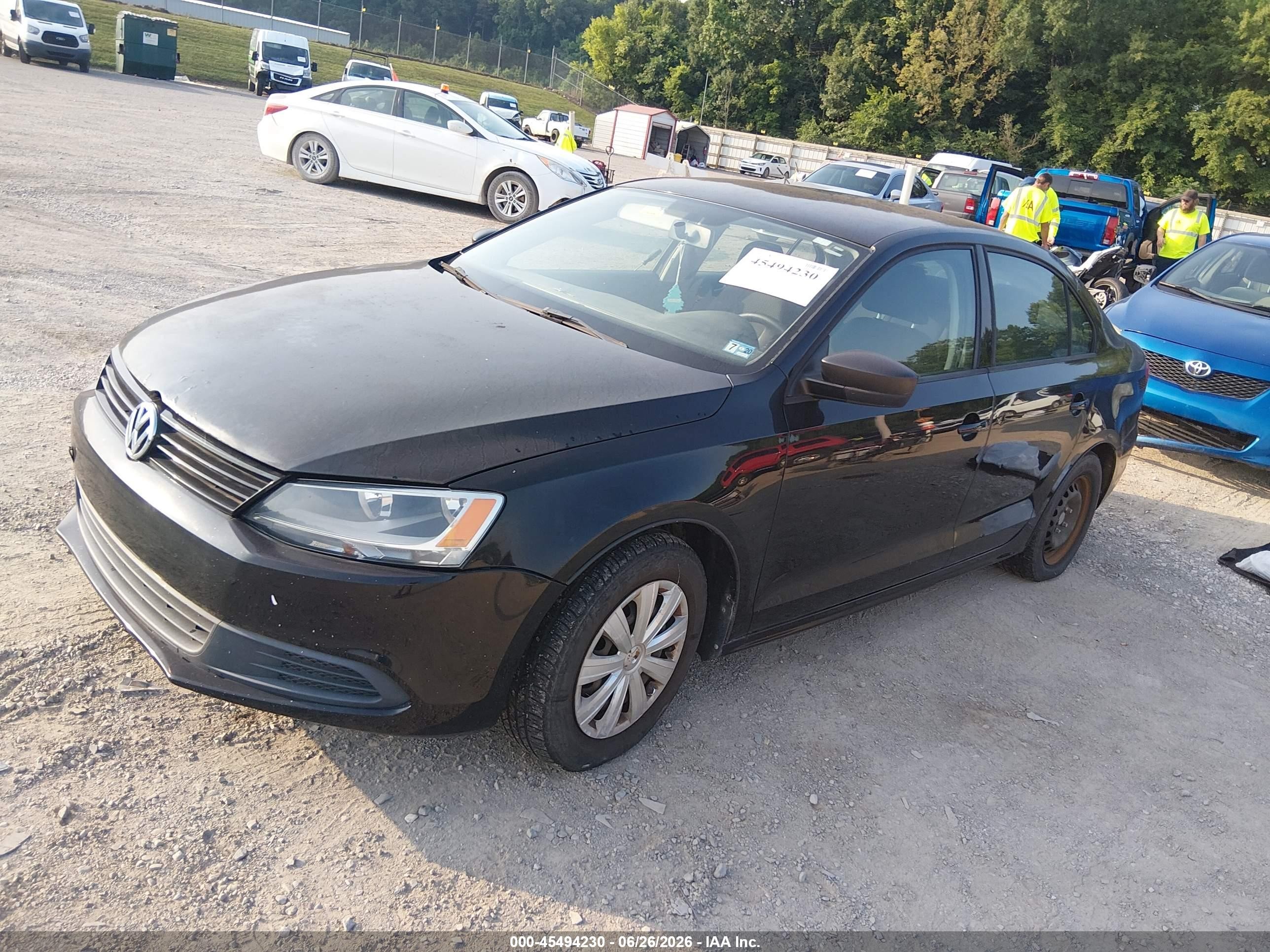 2014 Volkswagen Jetta 2.0l S Black vin: 3VW2K7AJ7EM403994