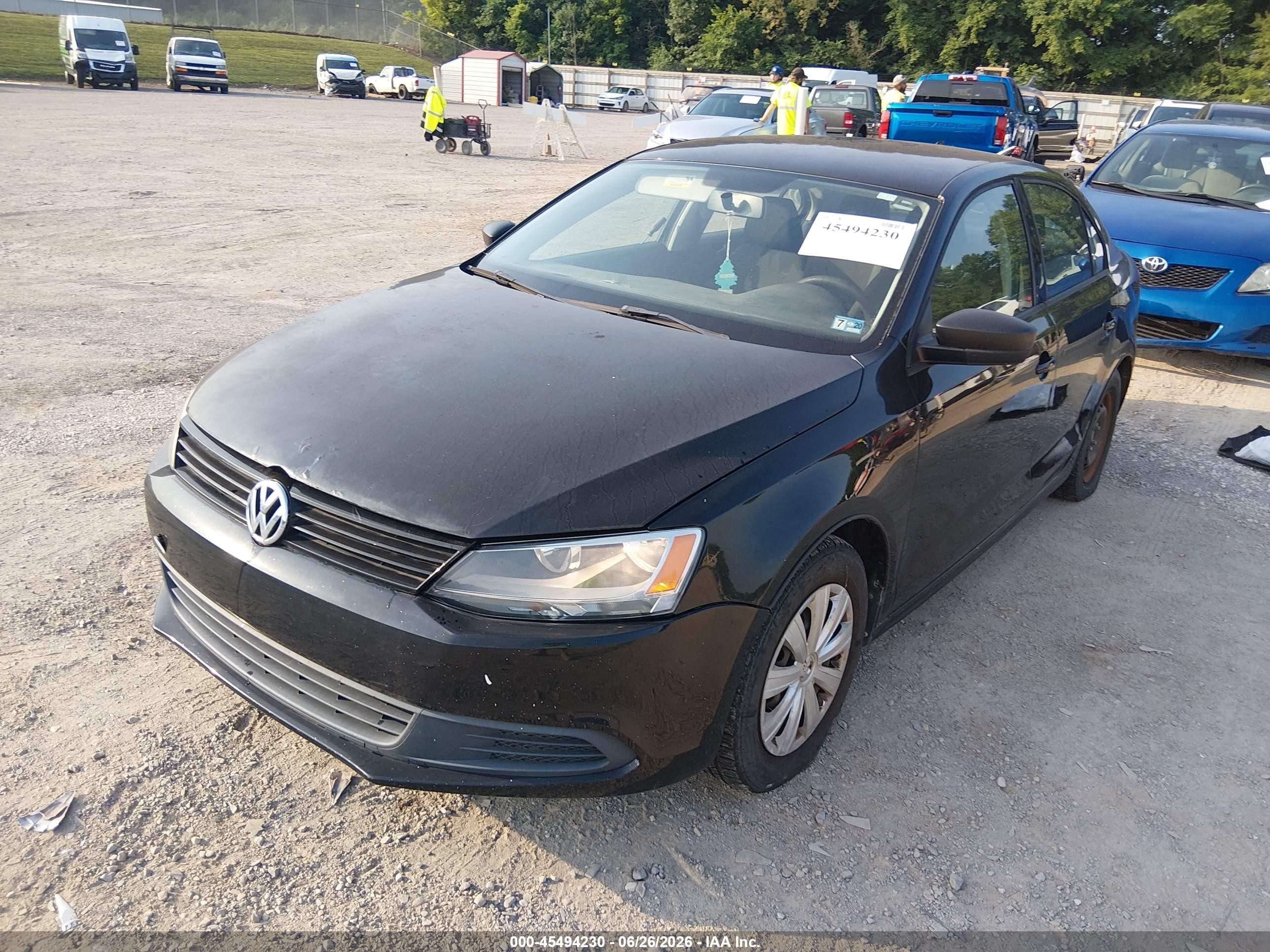 2014 Volkswagen Jetta 2.0l S Black vin: 3VW2K7AJ7EM403994