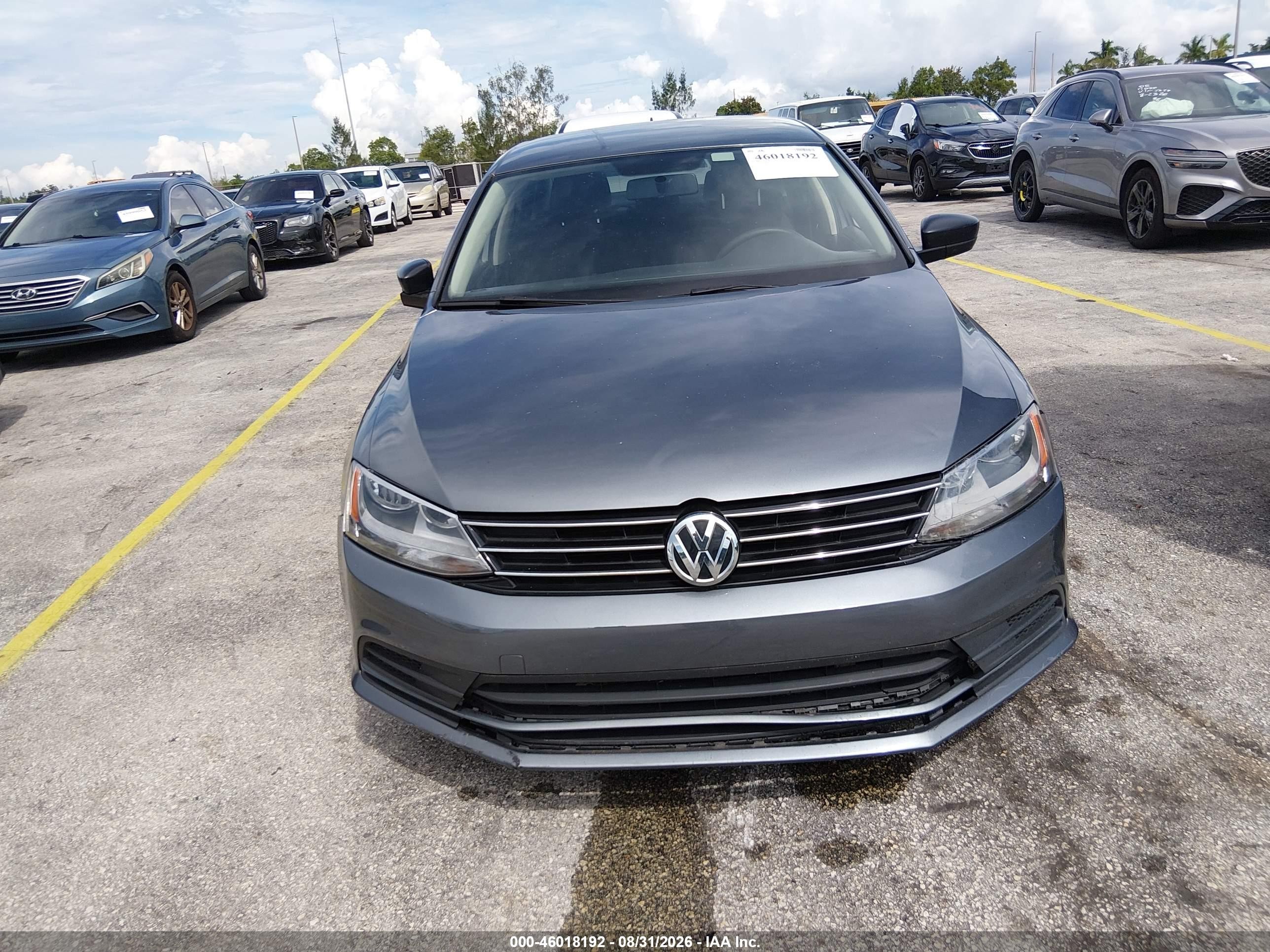 2015 Volkswagen Jetta 2.0l S Gray vin: 3VW2K7AJ7FM211377