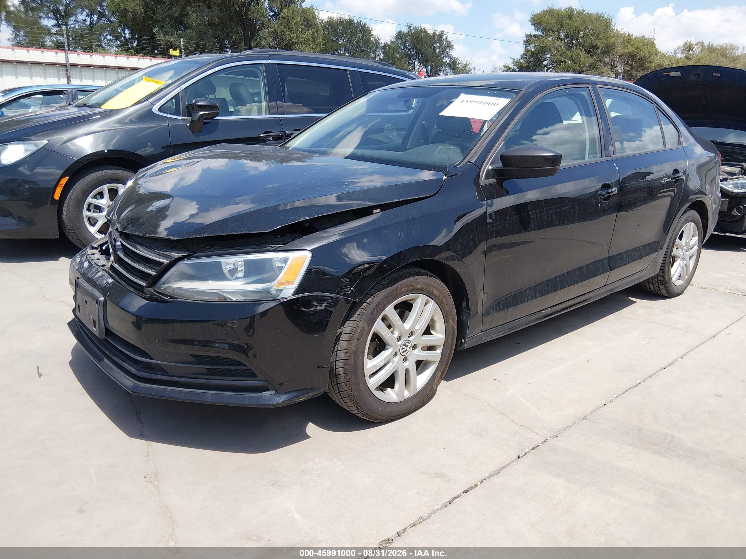 2015 Volkswagen Jetta 2.0l S Black vin: 3VW2K7AJ7FM240992