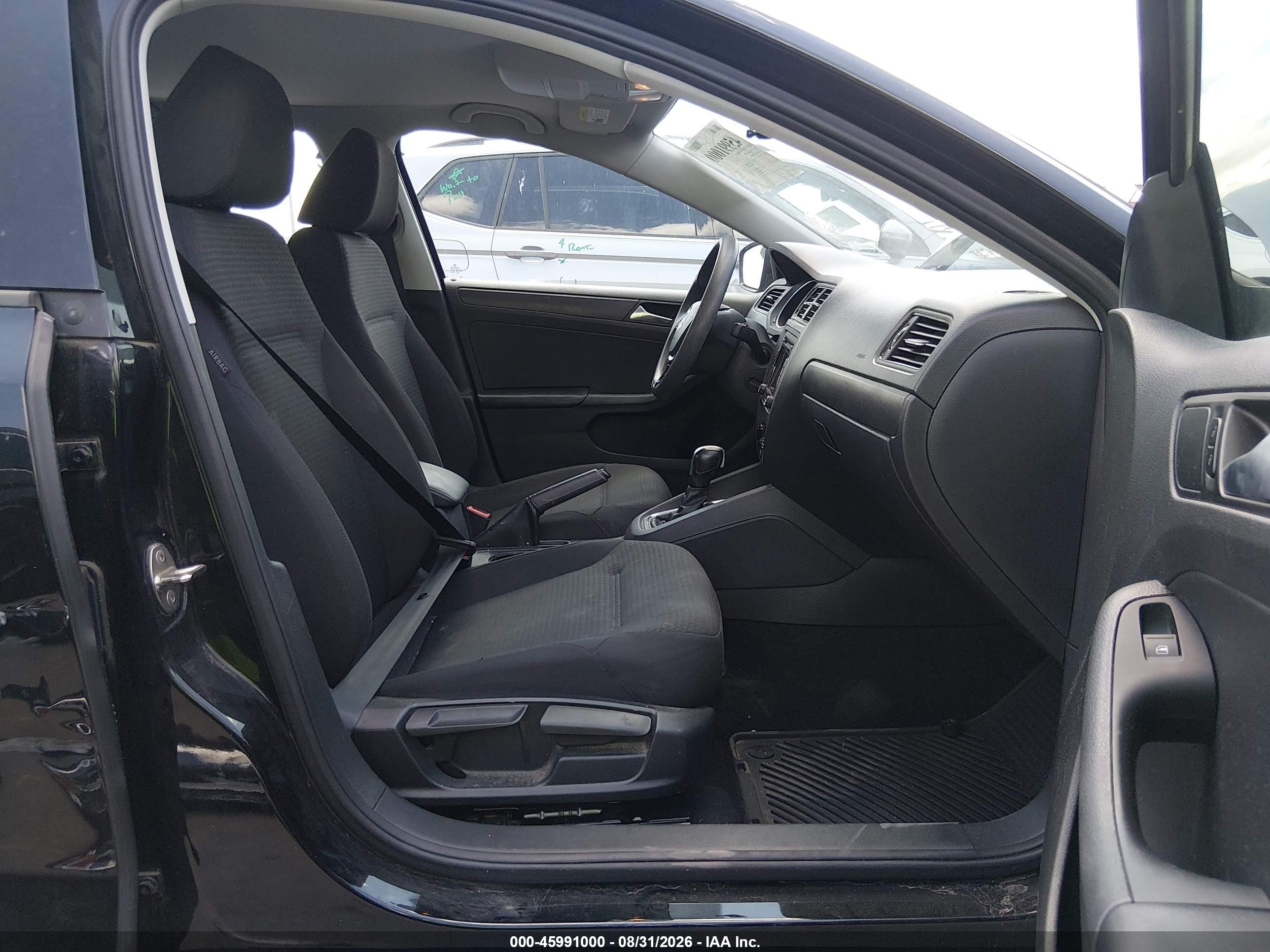 2015 Volkswagen Jetta 2.0l S Black vin: 3VW2K7AJ7FM240992