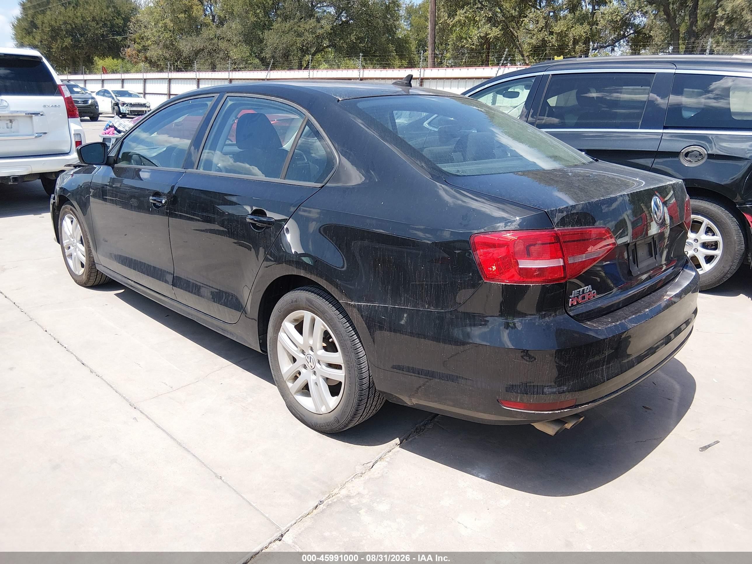 2015 Volkswagen Jetta 2.0l S Black vin: 3VW2K7AJ7FM240992