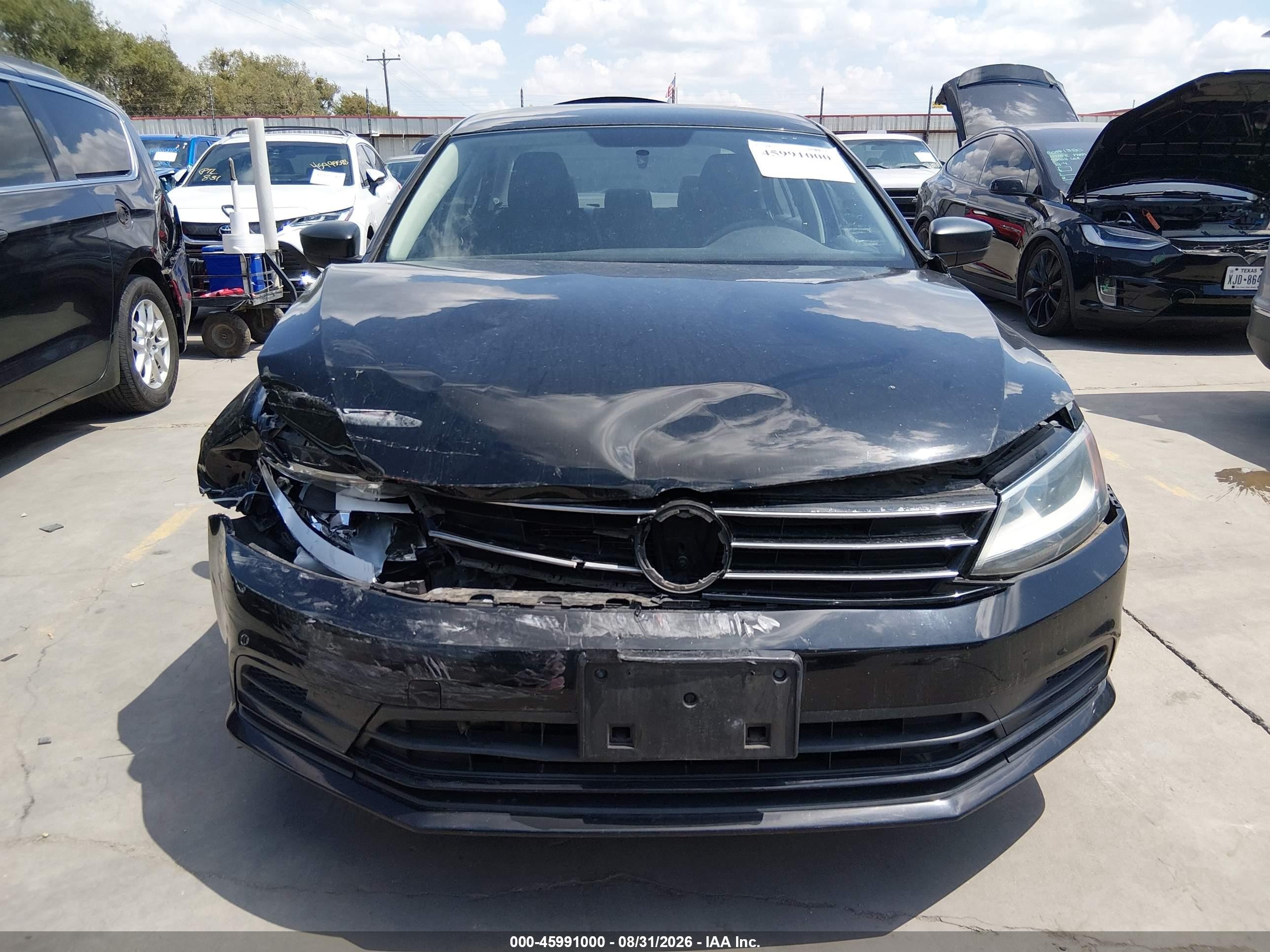 2015 Volkswagen Jetta 2.0l S Black vin: 3VW2K7AJ7FM240992
