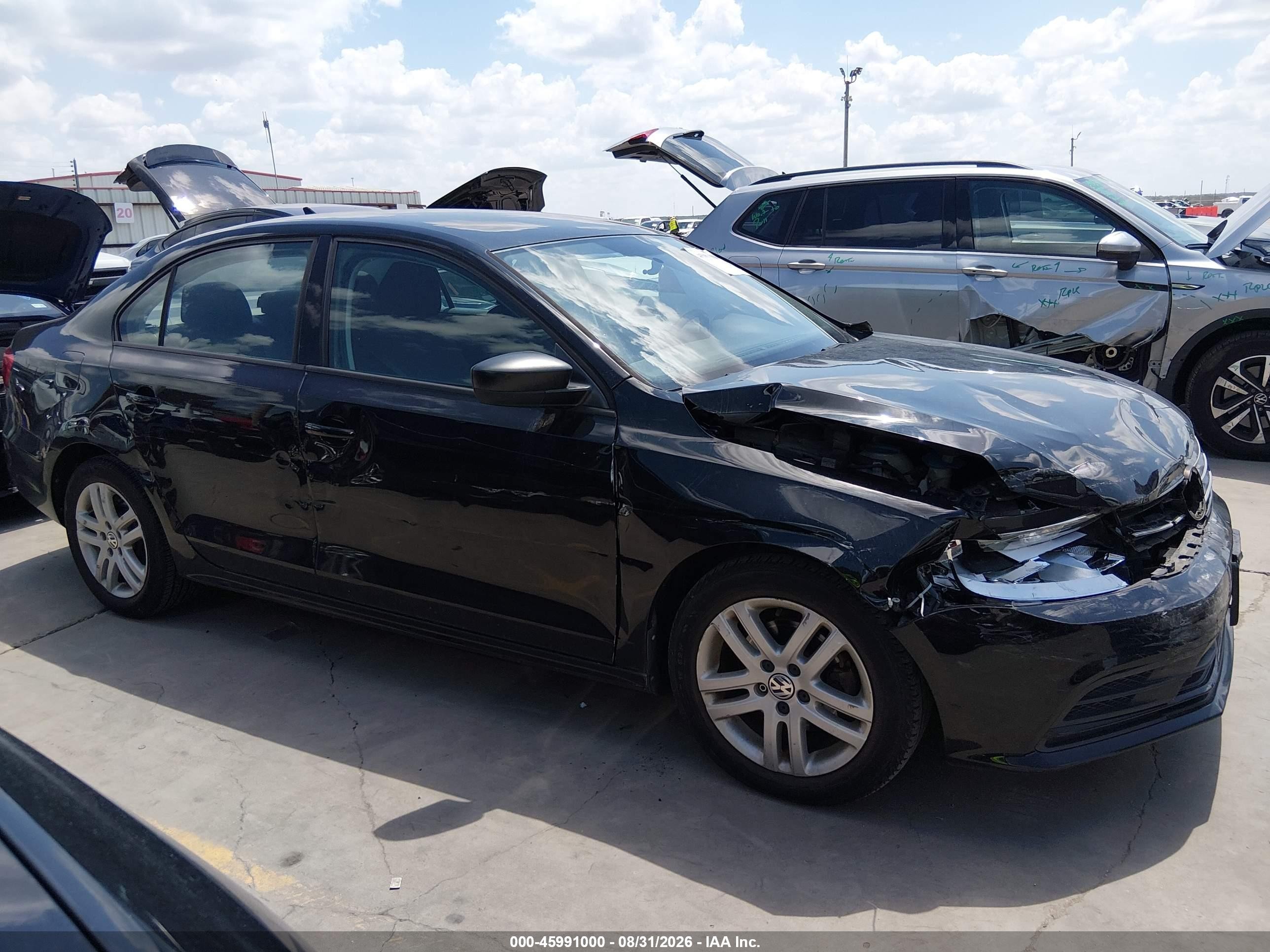 2015 Volkswagen Jetta 2.0l S Black vin: 3VW2K7AJ7FM240992