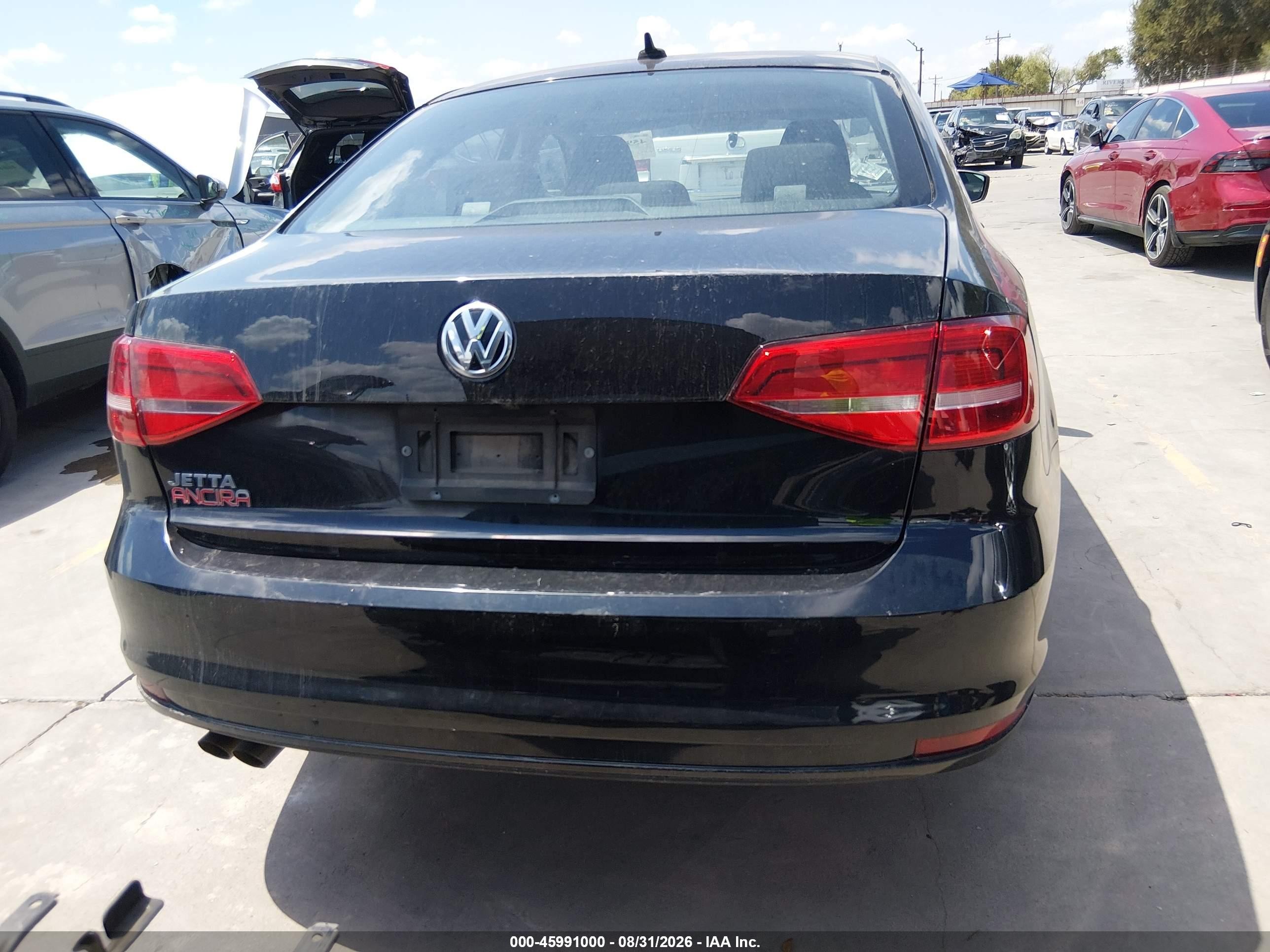 2015 Volkswagen Jetta 2.0l S Black vin: 3VW2K7AJ7FM240992