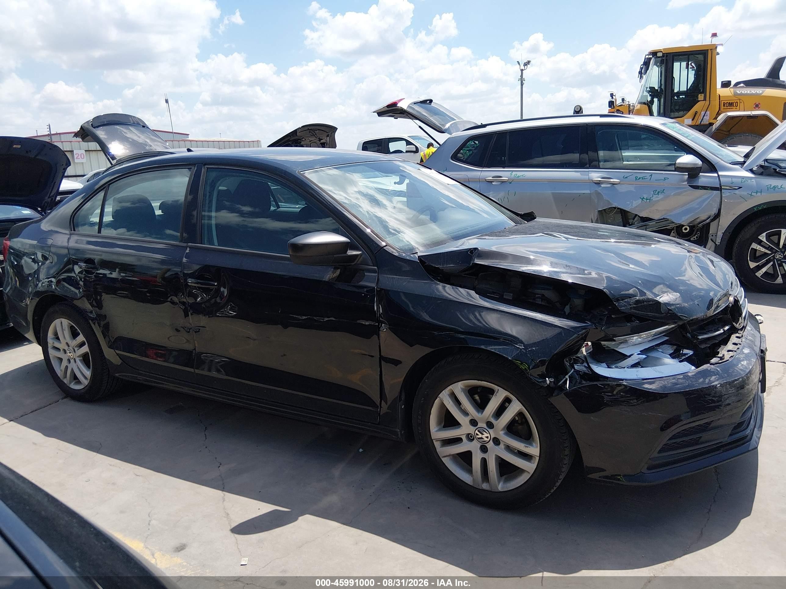 2015 Volkswagen Jetta 2.0l S Black vin: 3VW2K7AJ7FM240992