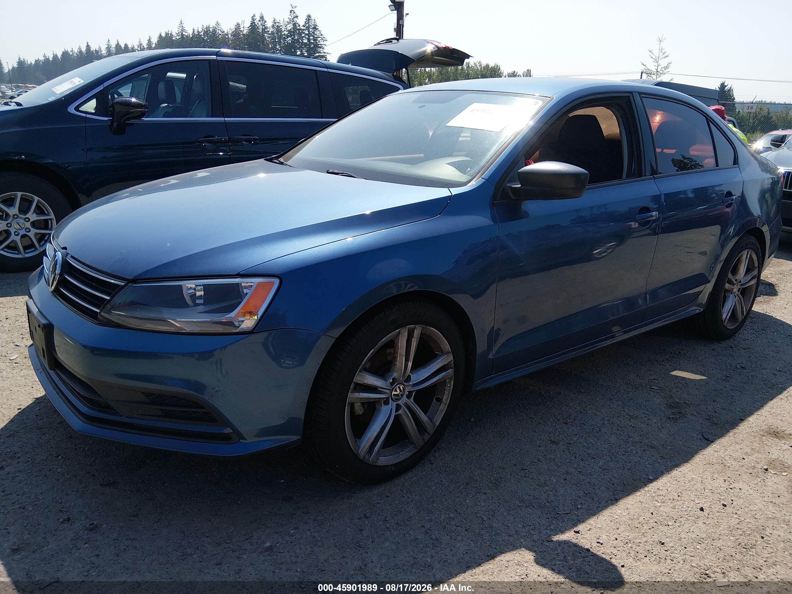 2015 Volkswagen Jetta 2.0l S Blue vin: 3VW2K7AJ7FM249188
